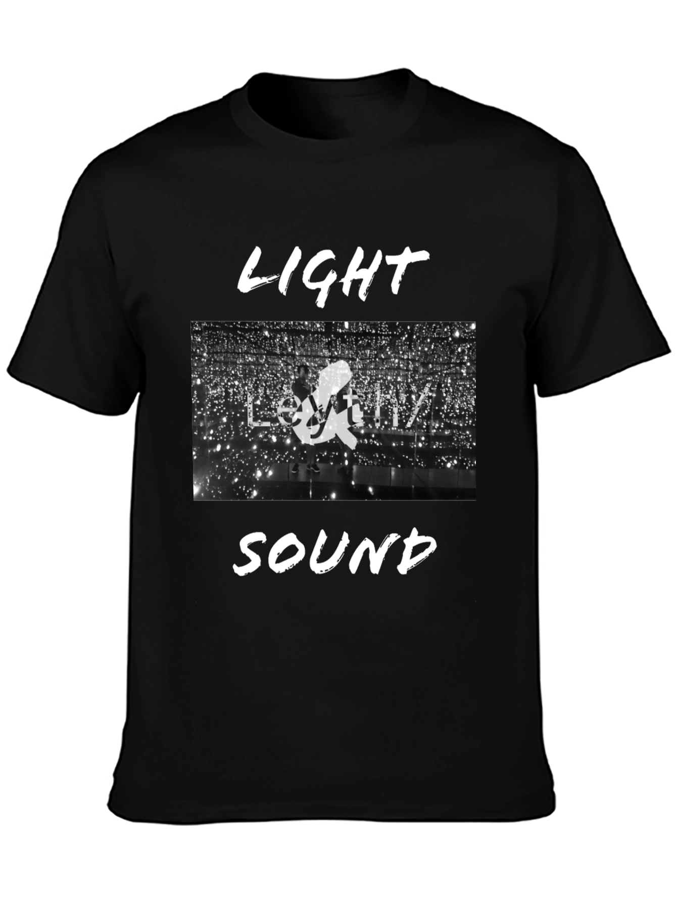 Light & Sound Graphic Tee - Black Cotton Blend