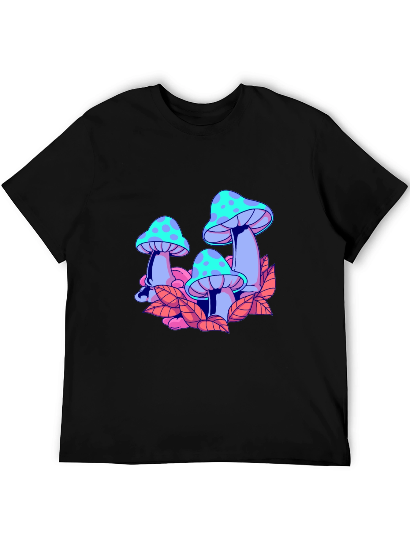 Mushroom Graphic Black T-Shirt
