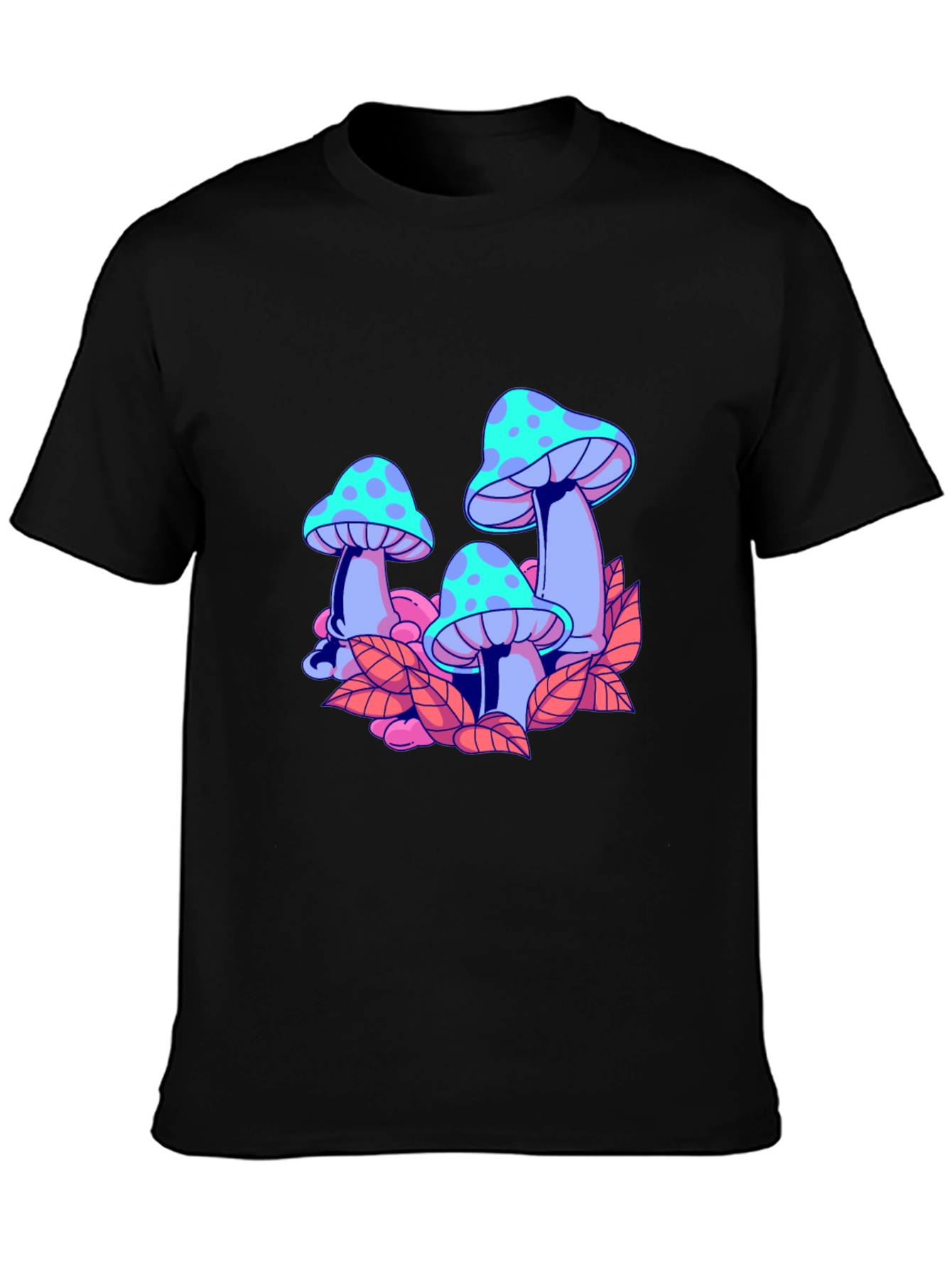 Mushroom Graphic Black T-Shirt