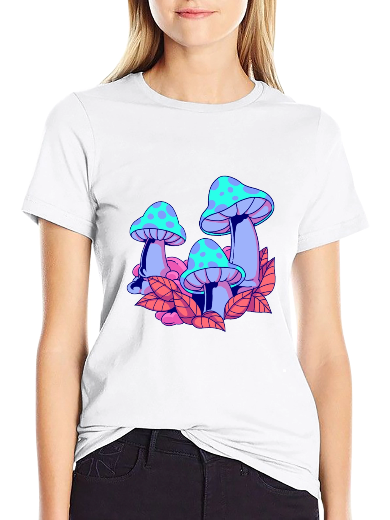 Mushroom Graphic Black T-Shirt