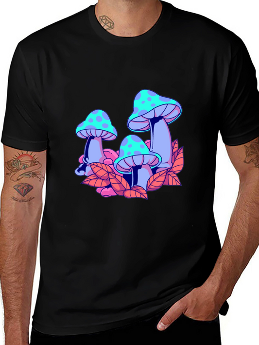 Mushroom Graphic Black T-Shirt