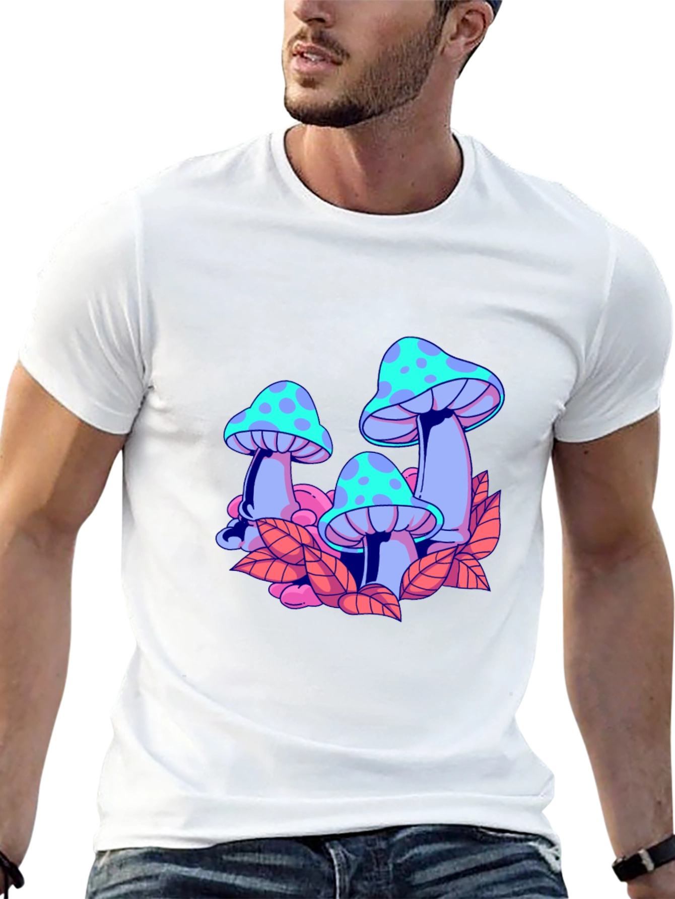 Mushroom Graphic Black T-Shirt