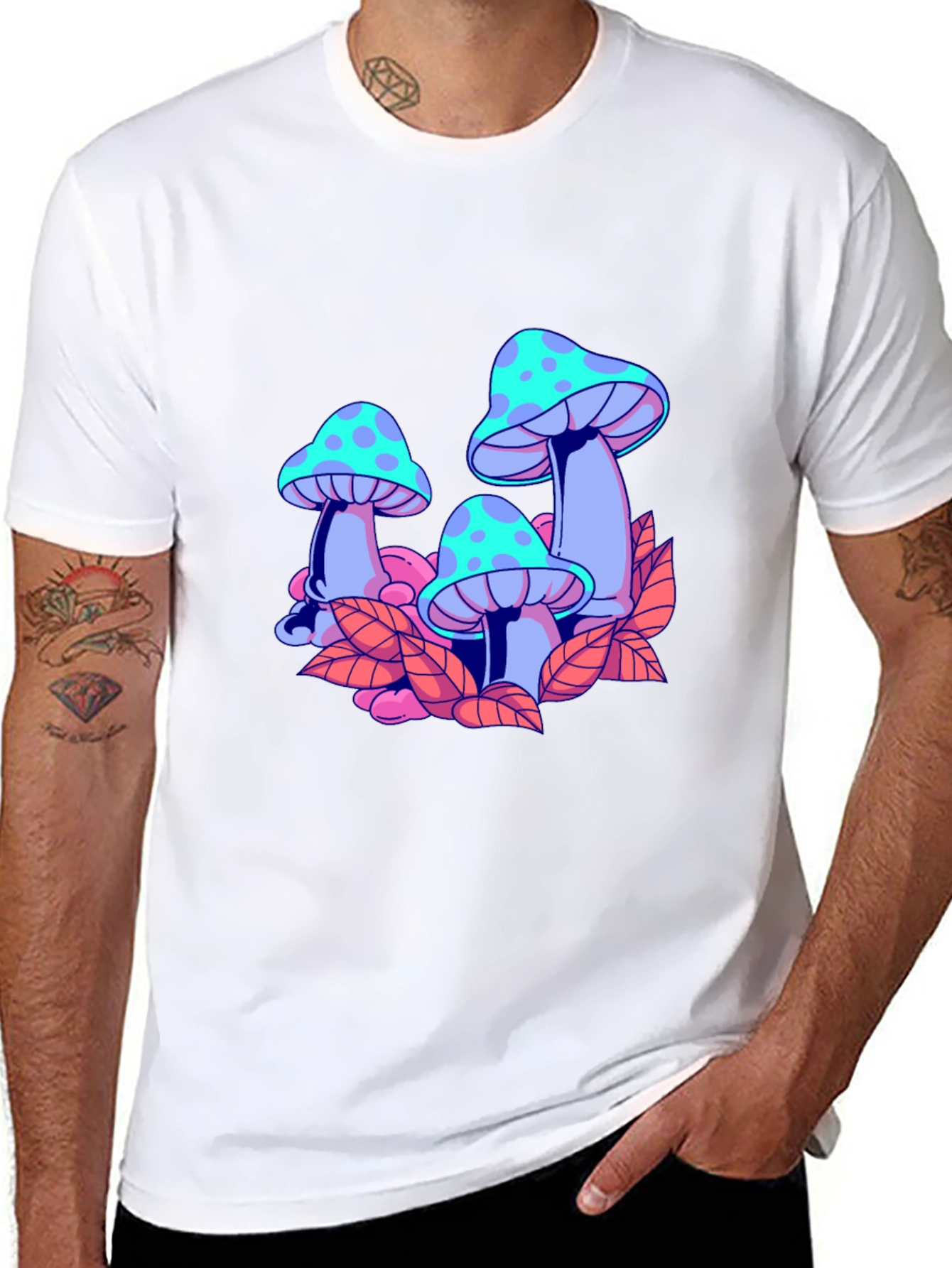 Mushroom Graphic Black T-Shirt