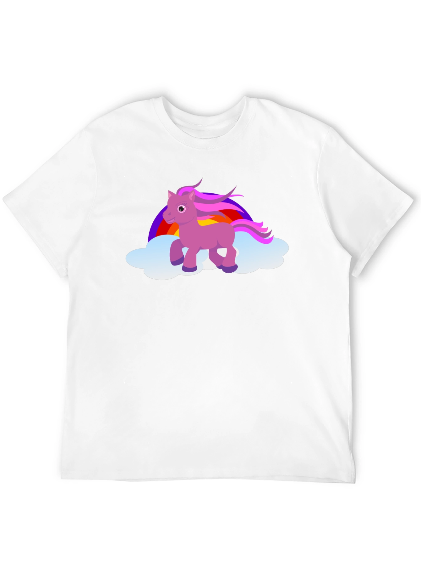 Unicorn Rainbow Cloud Black T-Shirt
