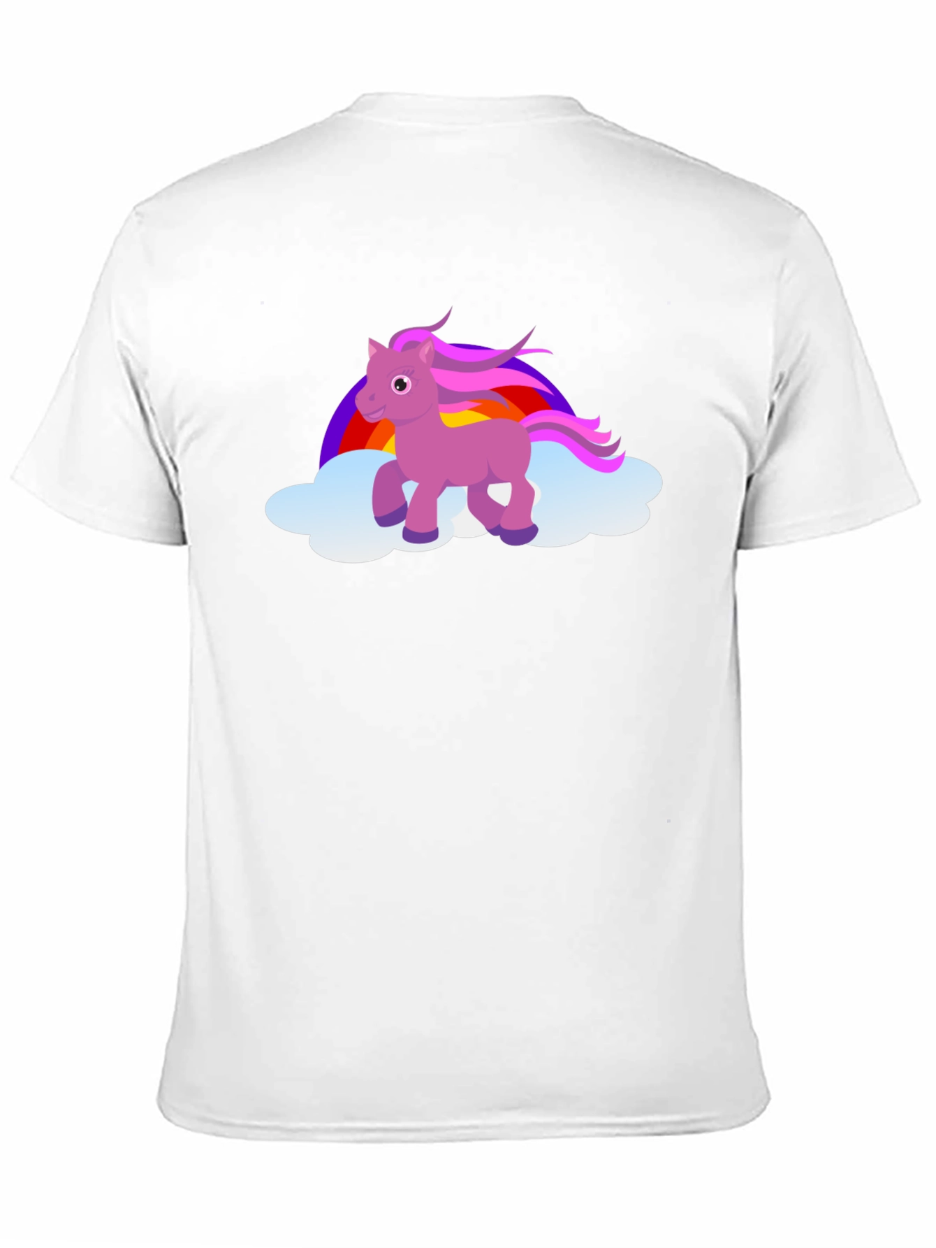 Unicorn Rainbow Cloud Black T-Shirt