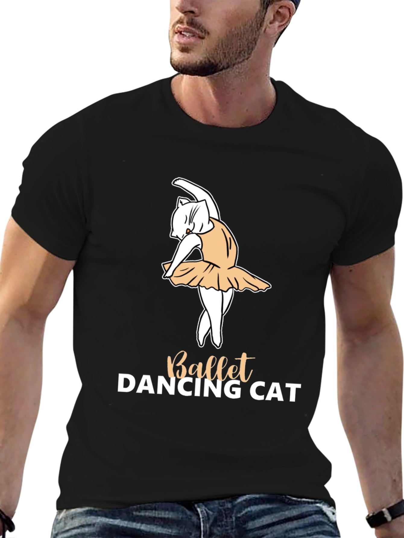 Ballet Dancing Cat Graphic T-Shirt