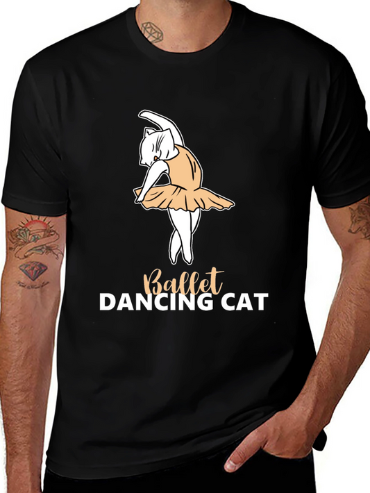 Ballet Dancing Cat Graphic T-Shirt