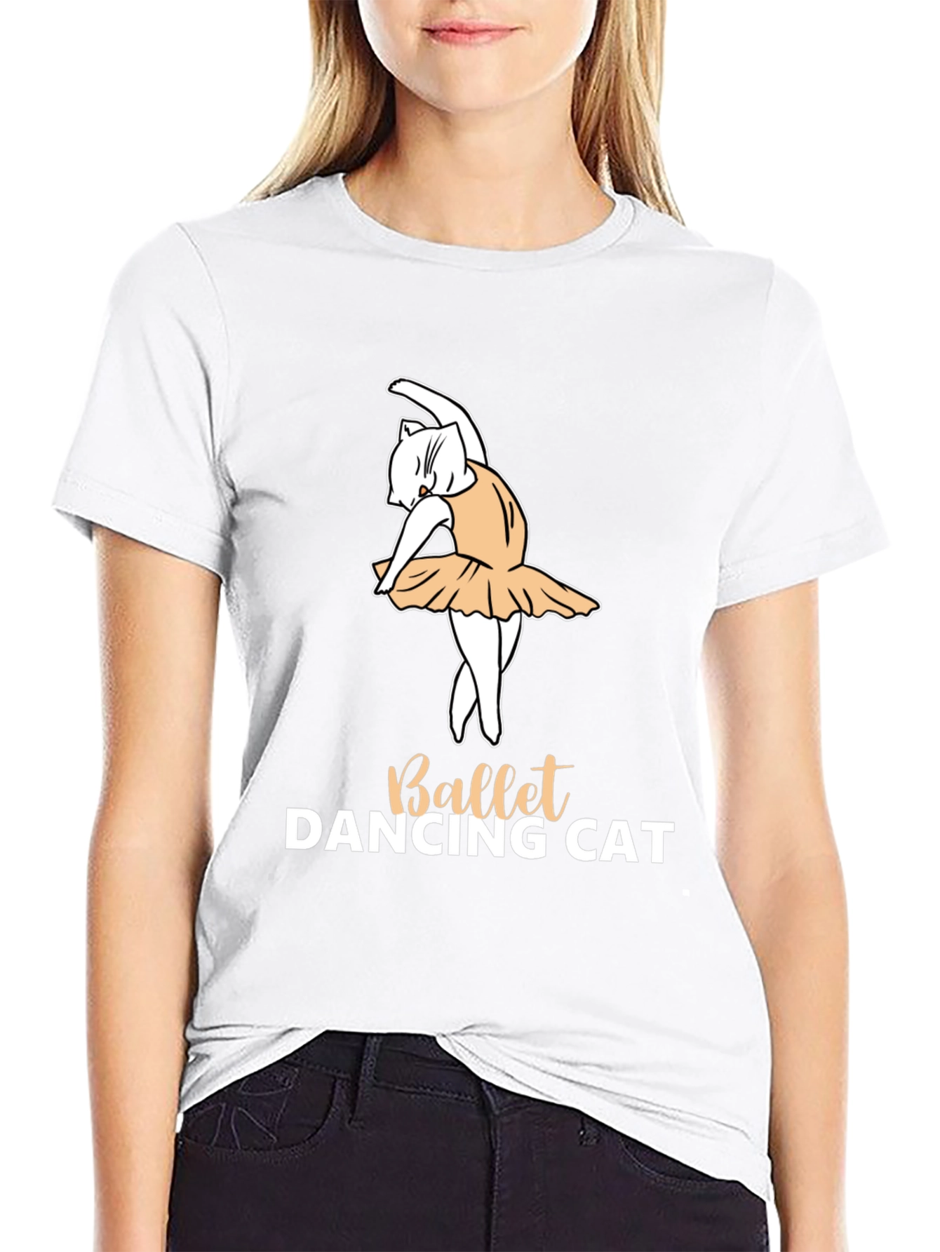 Ballet Dancing Cat Graphic T-Shirt
