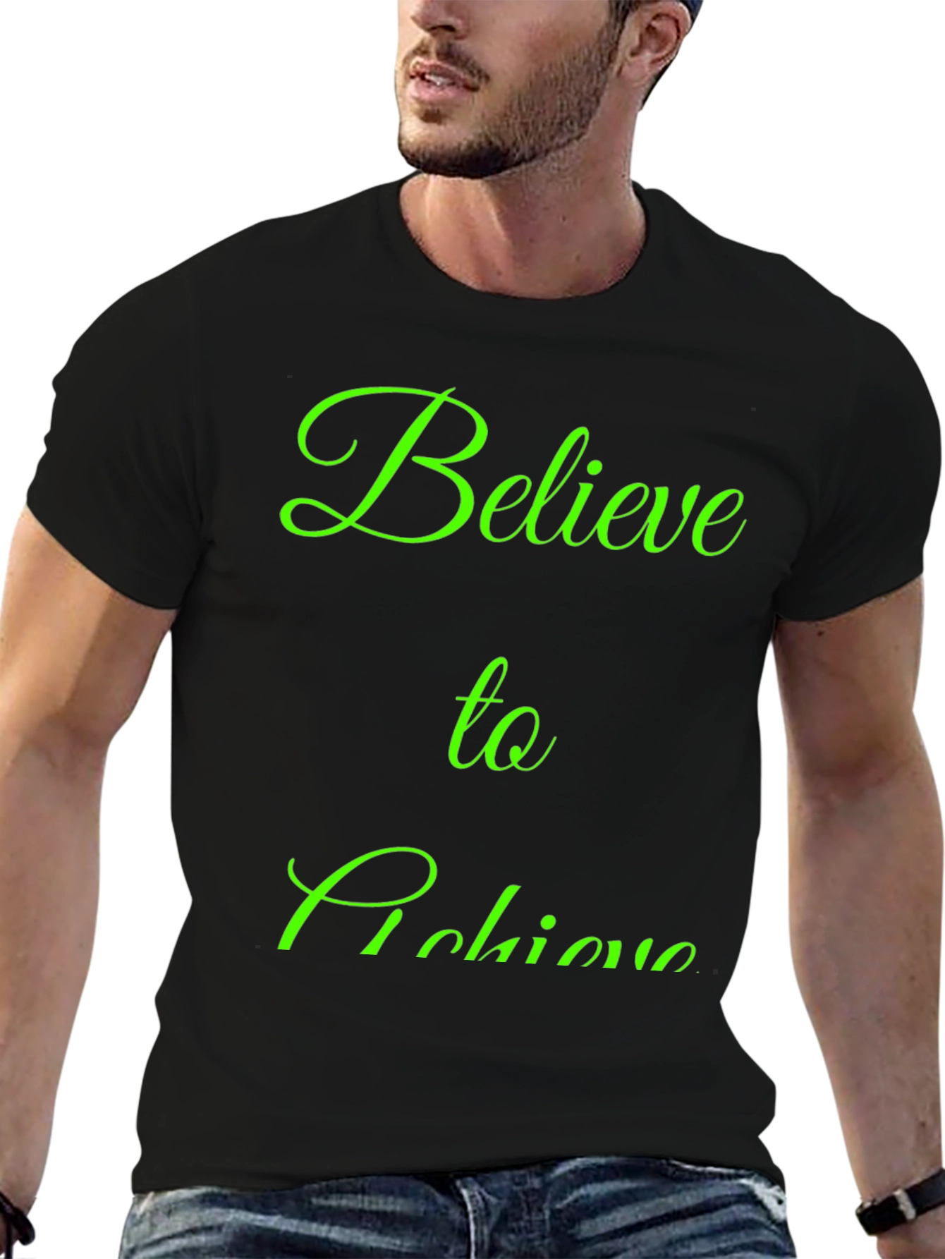 Believe to Achieve Black Graphic Tee
