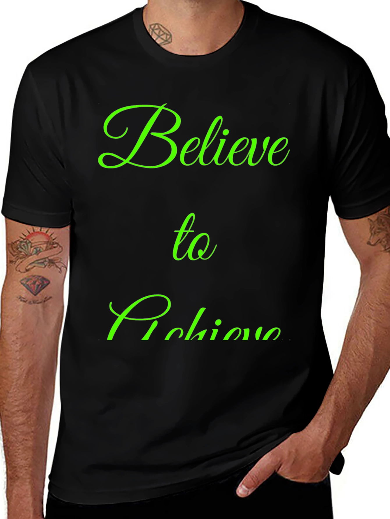 Believe to Achieve Black Graphic Tee