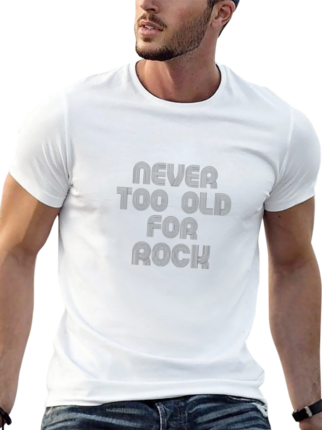 Never Too Old For Rock Black T-Shirt