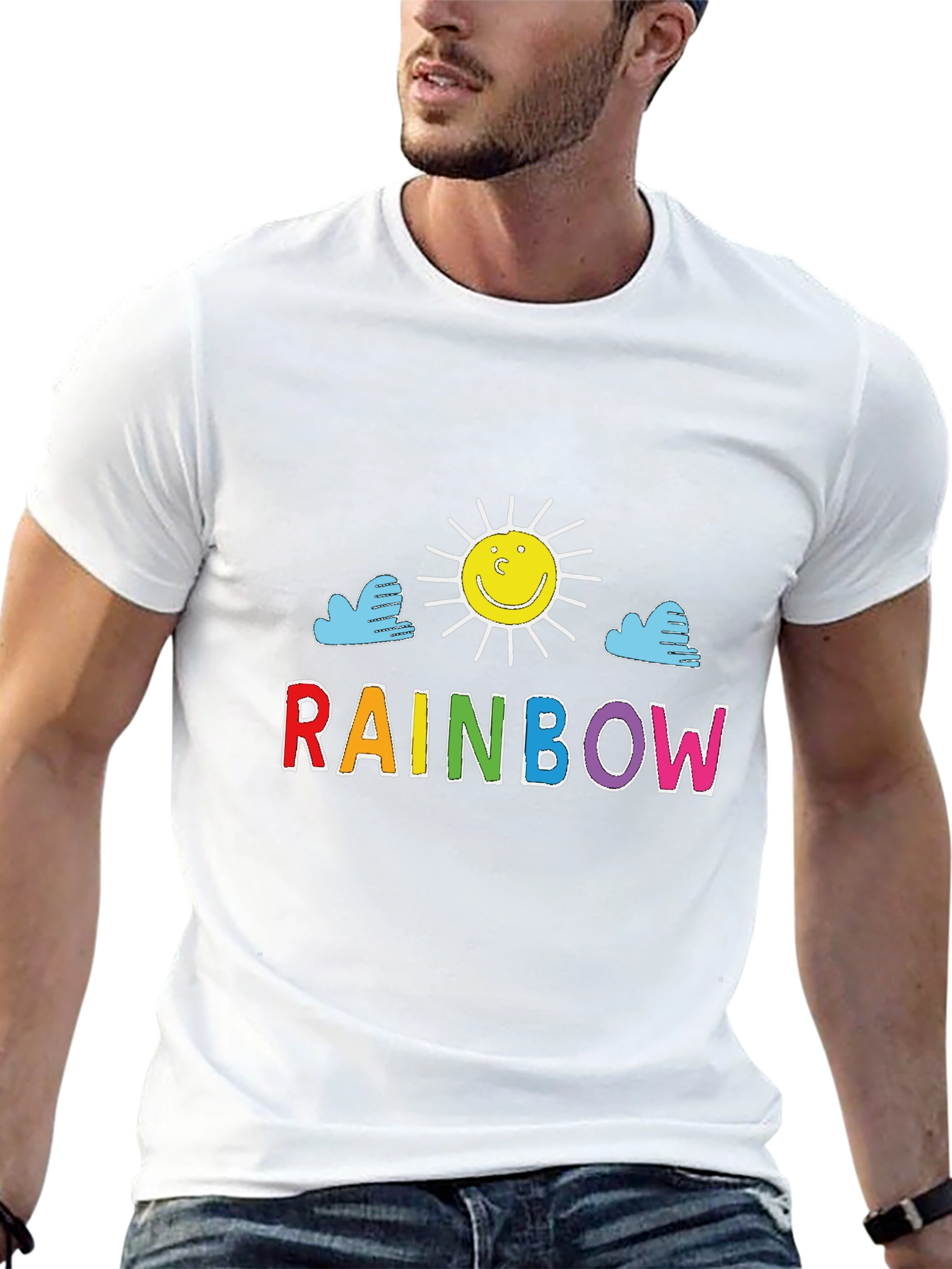 Rainbow Sun Graphic Tee - Happy Days T-Shirt