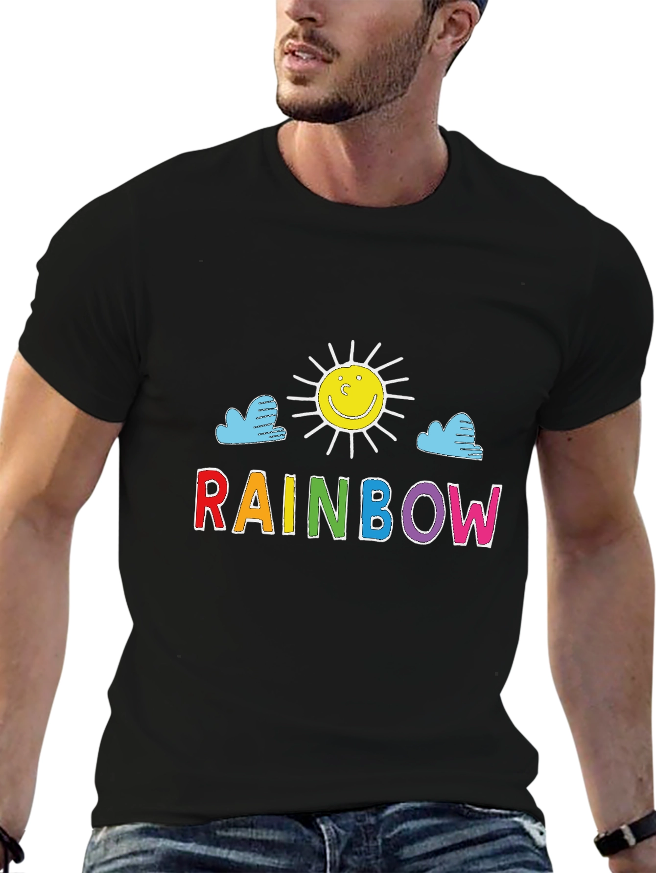 Rainbow Sun Graphic Tee - Happy Days T-Shirt