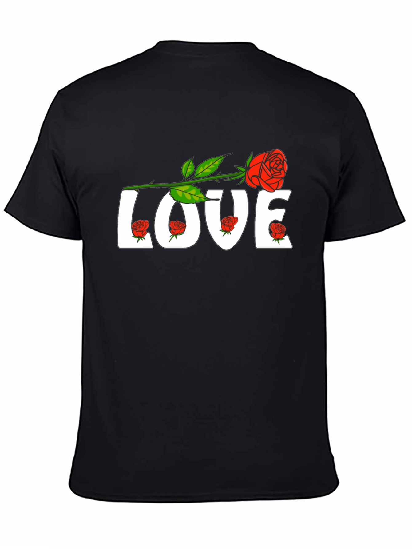 Love Rose Graphic Tee - Mens Black T-Shirt