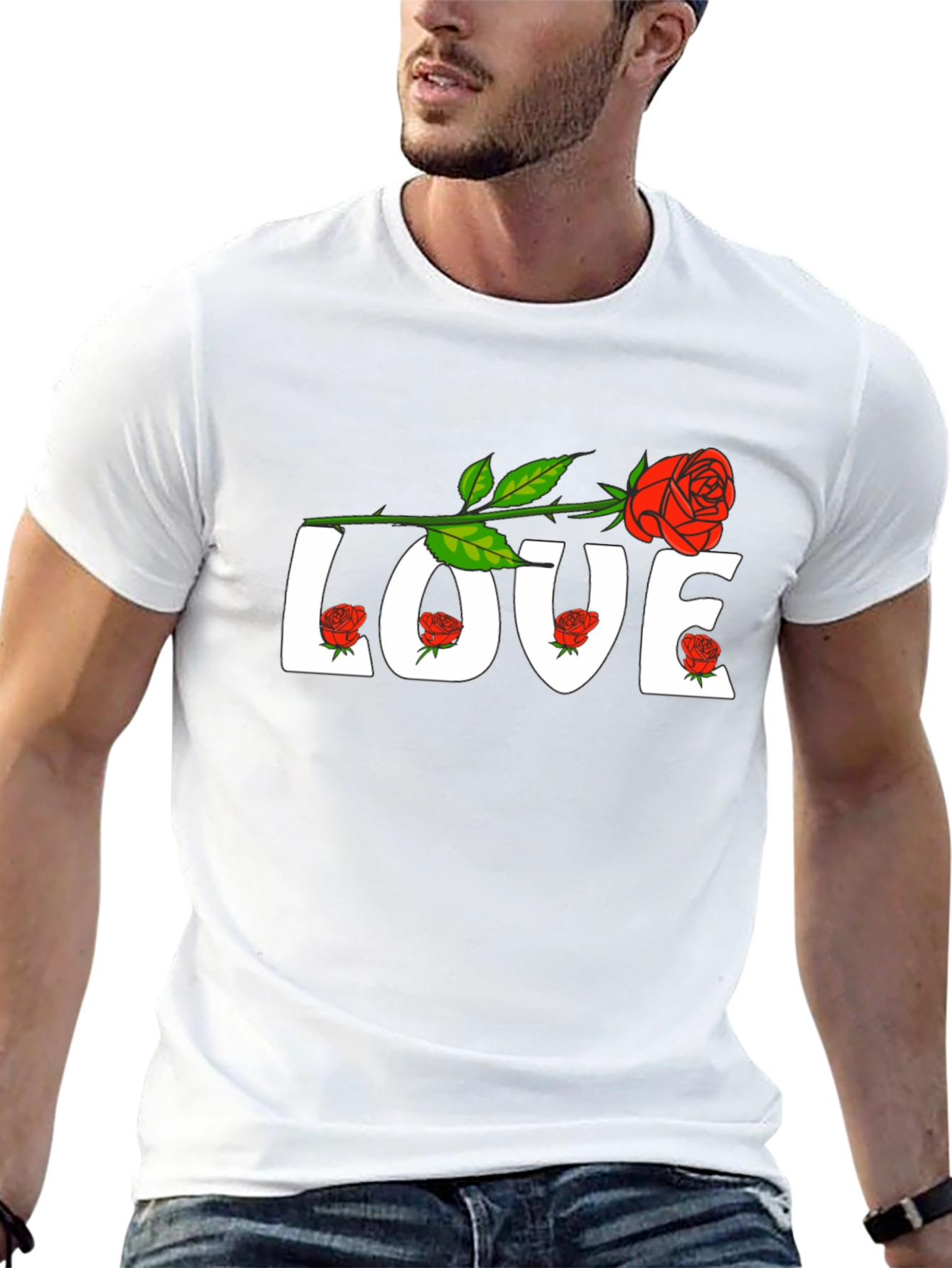 Love Rose Graphic Tee - Mens Black T-Shirt
