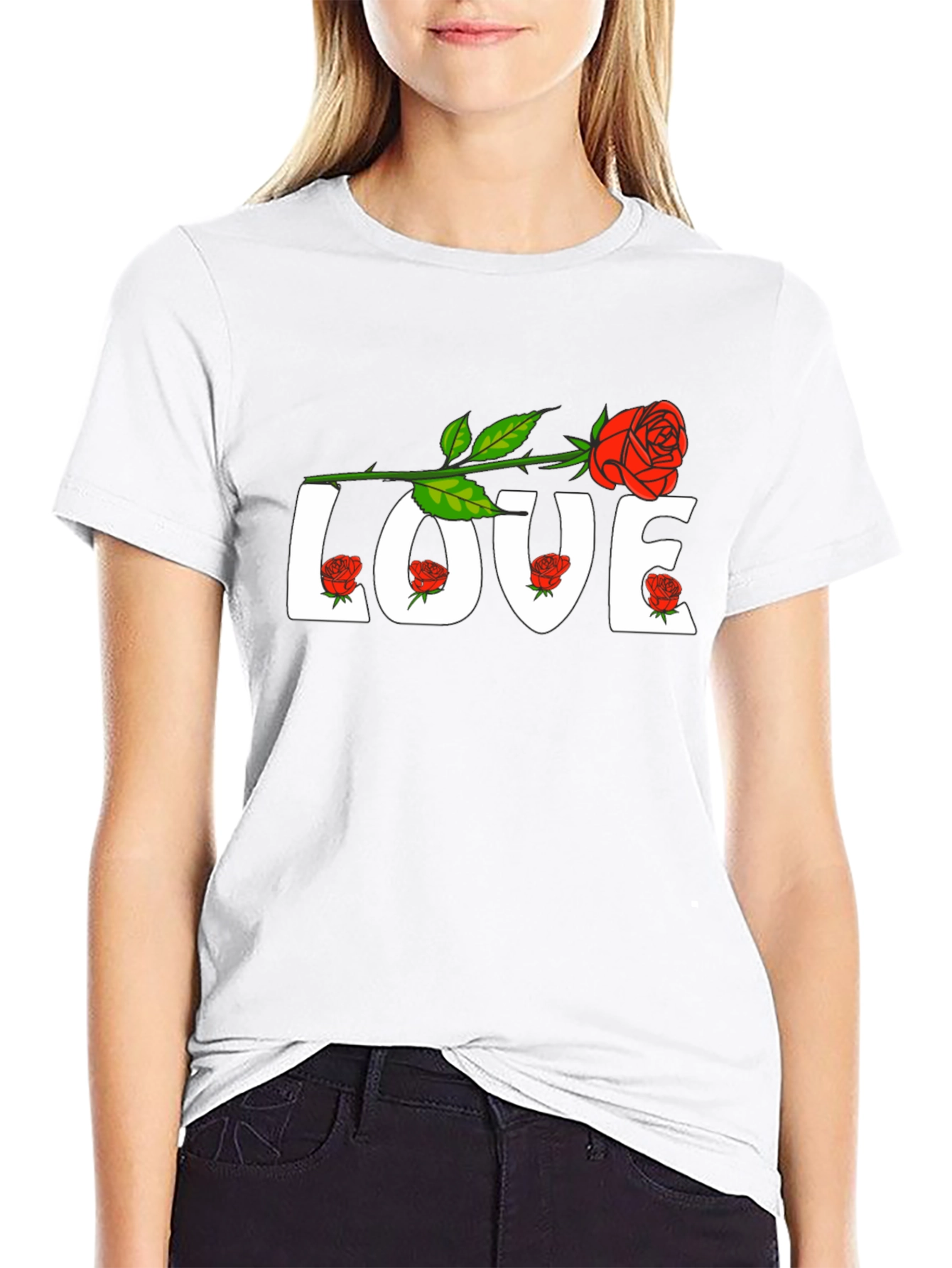 Love Rose Graphic Tee - Mens Black T-Shirt