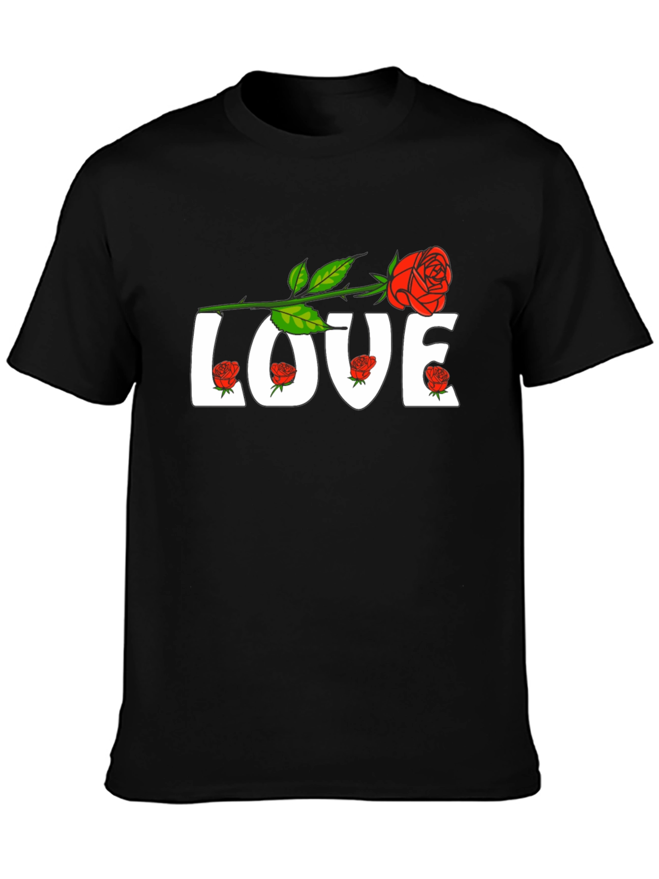 Love Rose Graphic Tee - Mens Black T-Shirt
