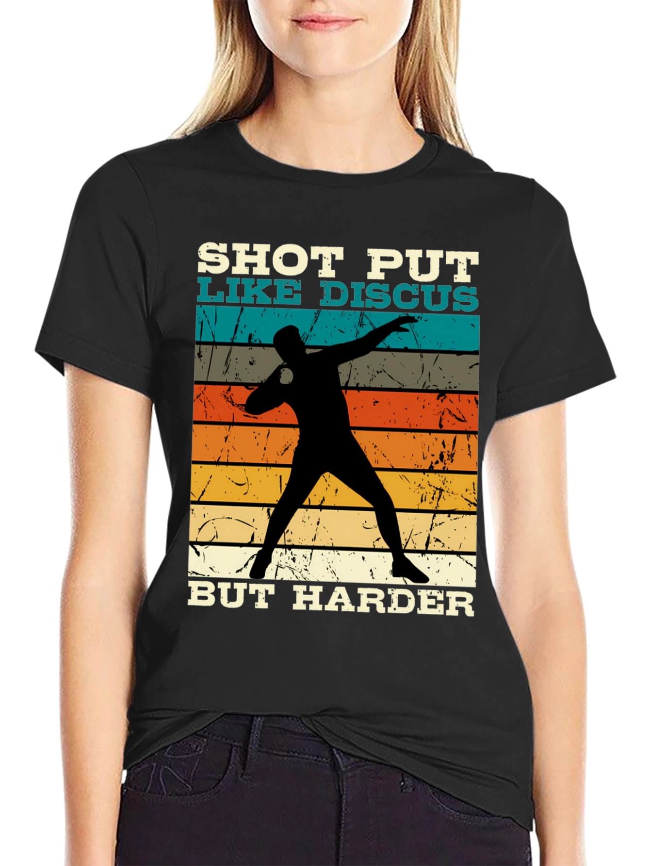 Shot Put Like Discus Black Graphic Tee