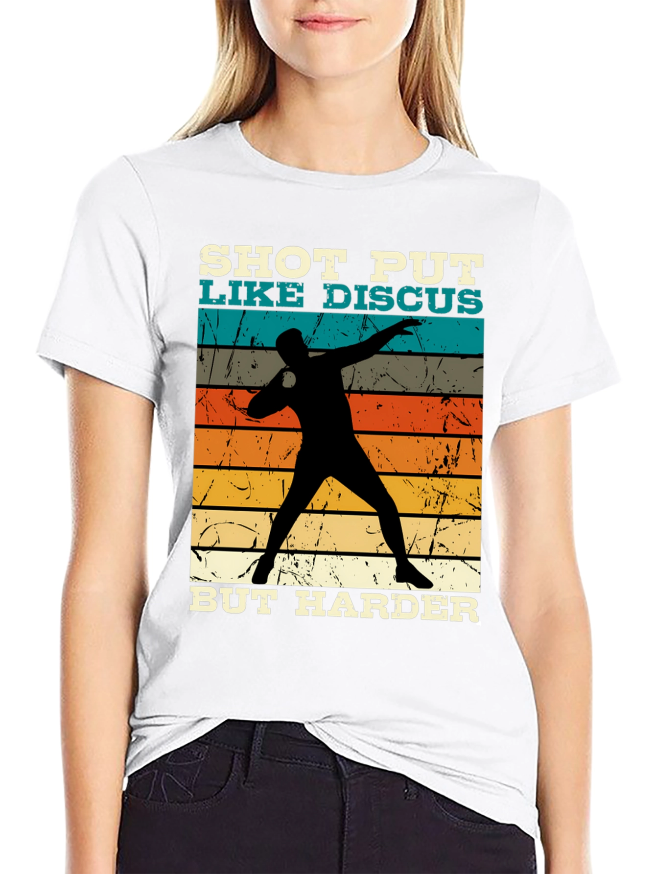 Shot Put Like Discus Black Graphic Tee