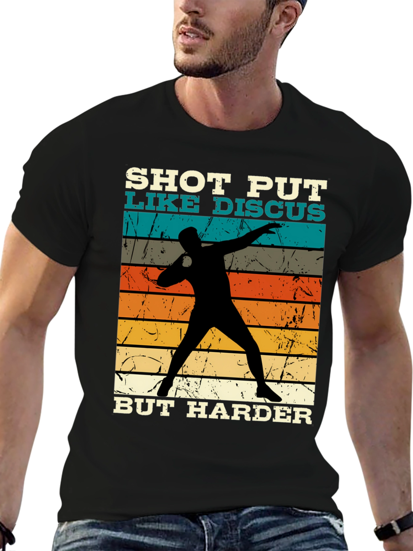 Shot Put Like Discus Black Graphic Tee