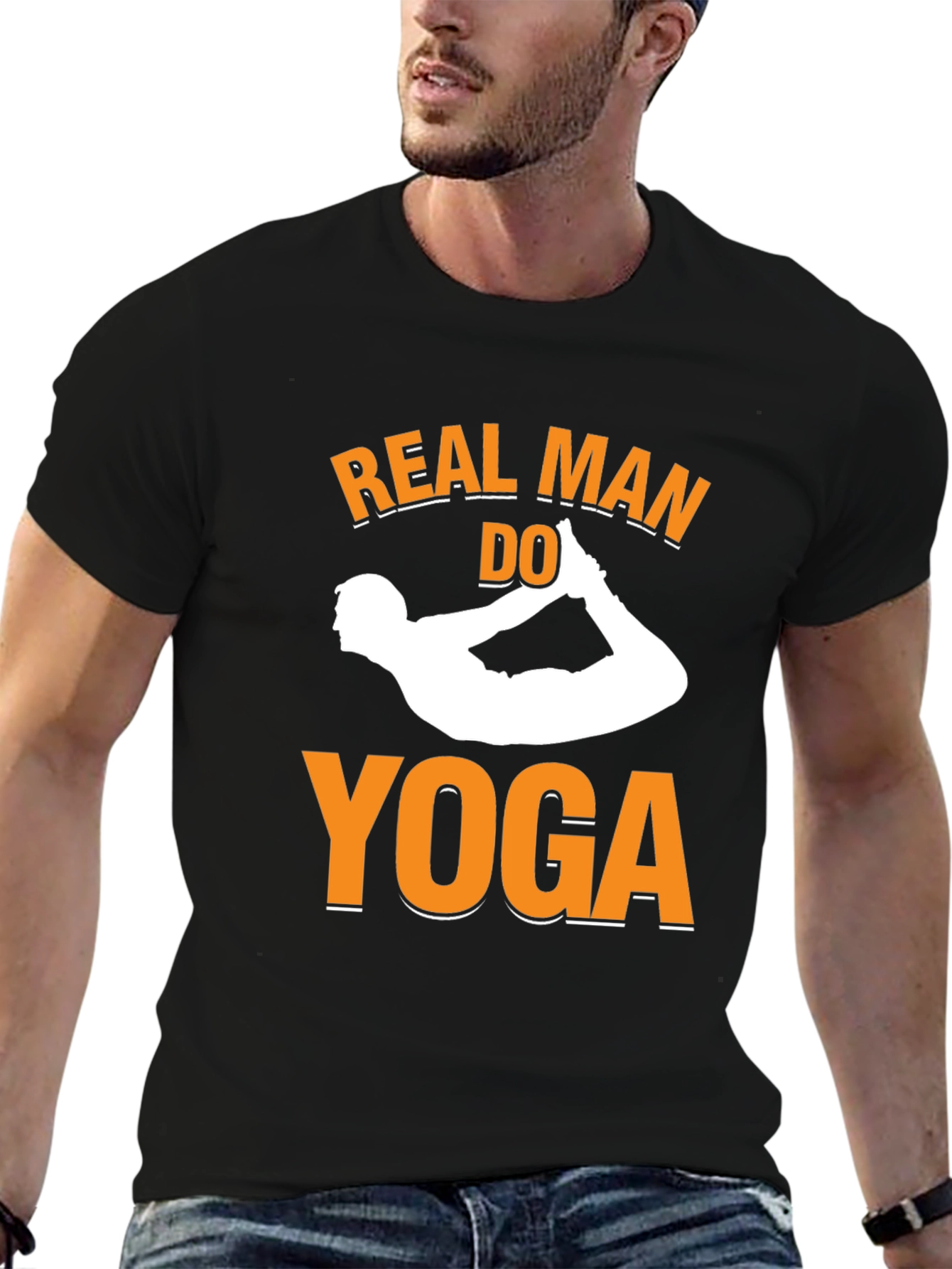 Real Men Do Yoga T-Shirt - Black Graphic Tee