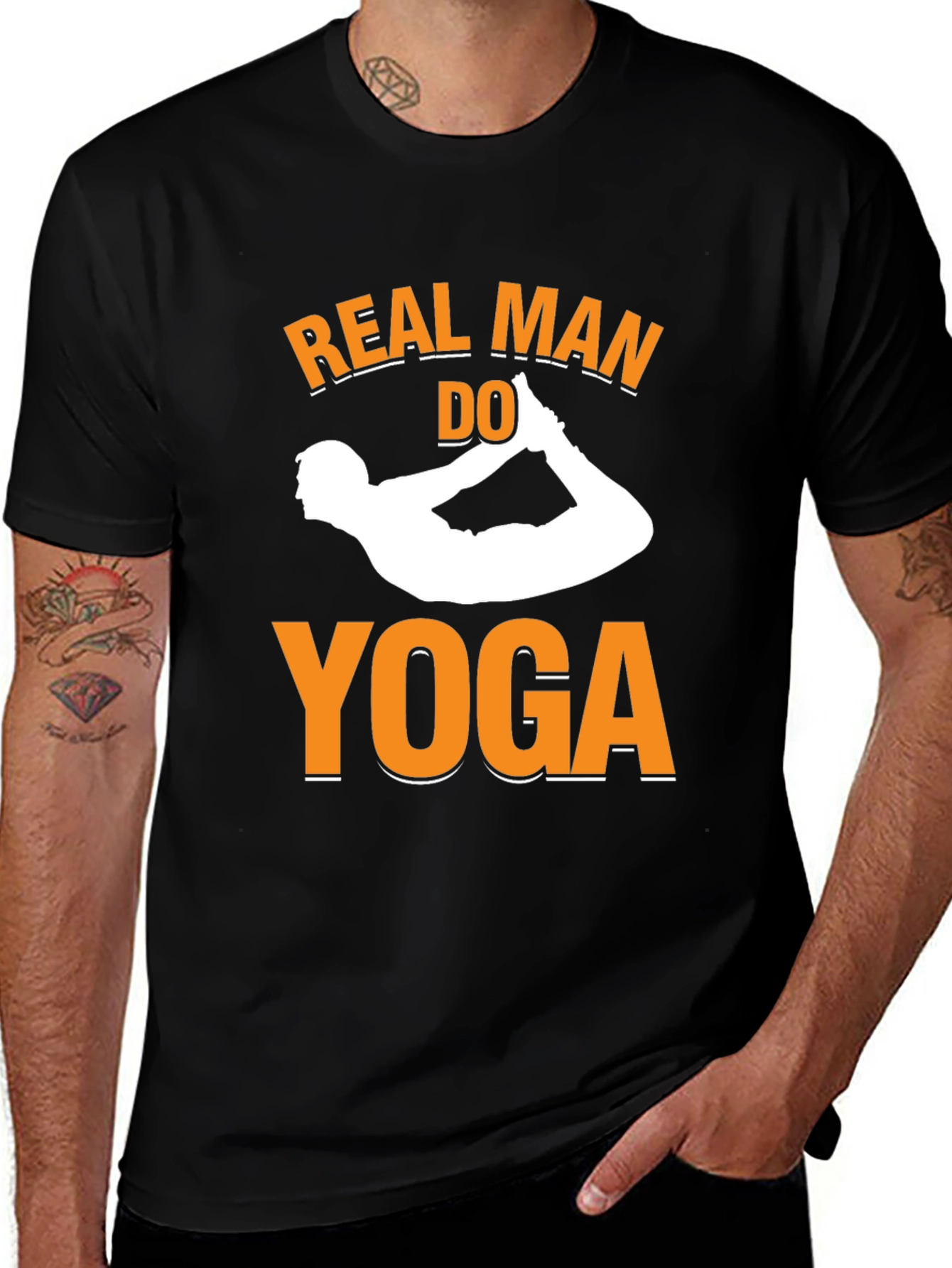 Real Men Do Yoga T-Shirt - Black Graphic Tee