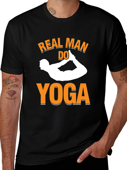 Real Men Do Yoga T-Shirt - Black Graphic Tee