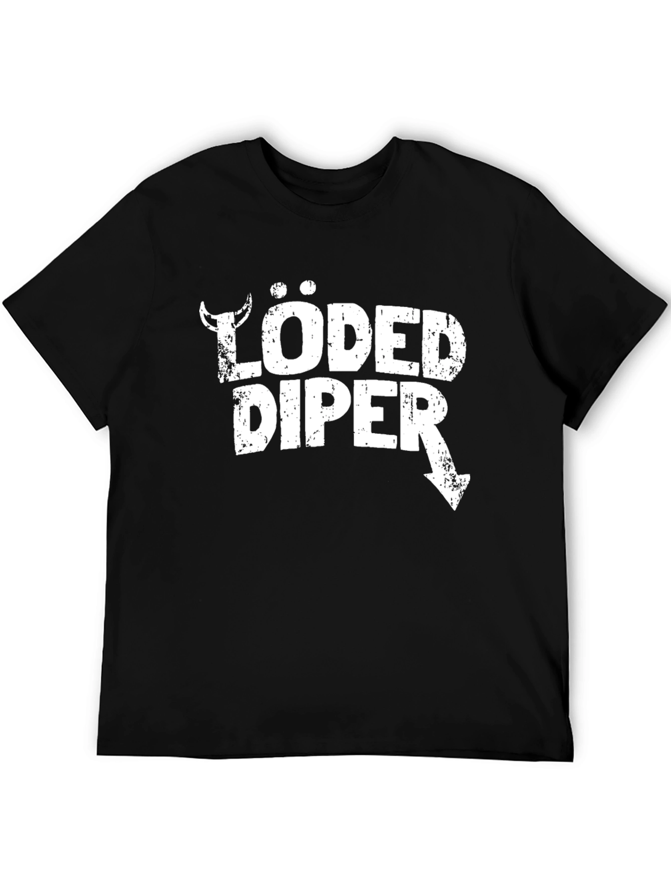 Loded Diper Tee - Black Crewneck Graphic T-Shirt
