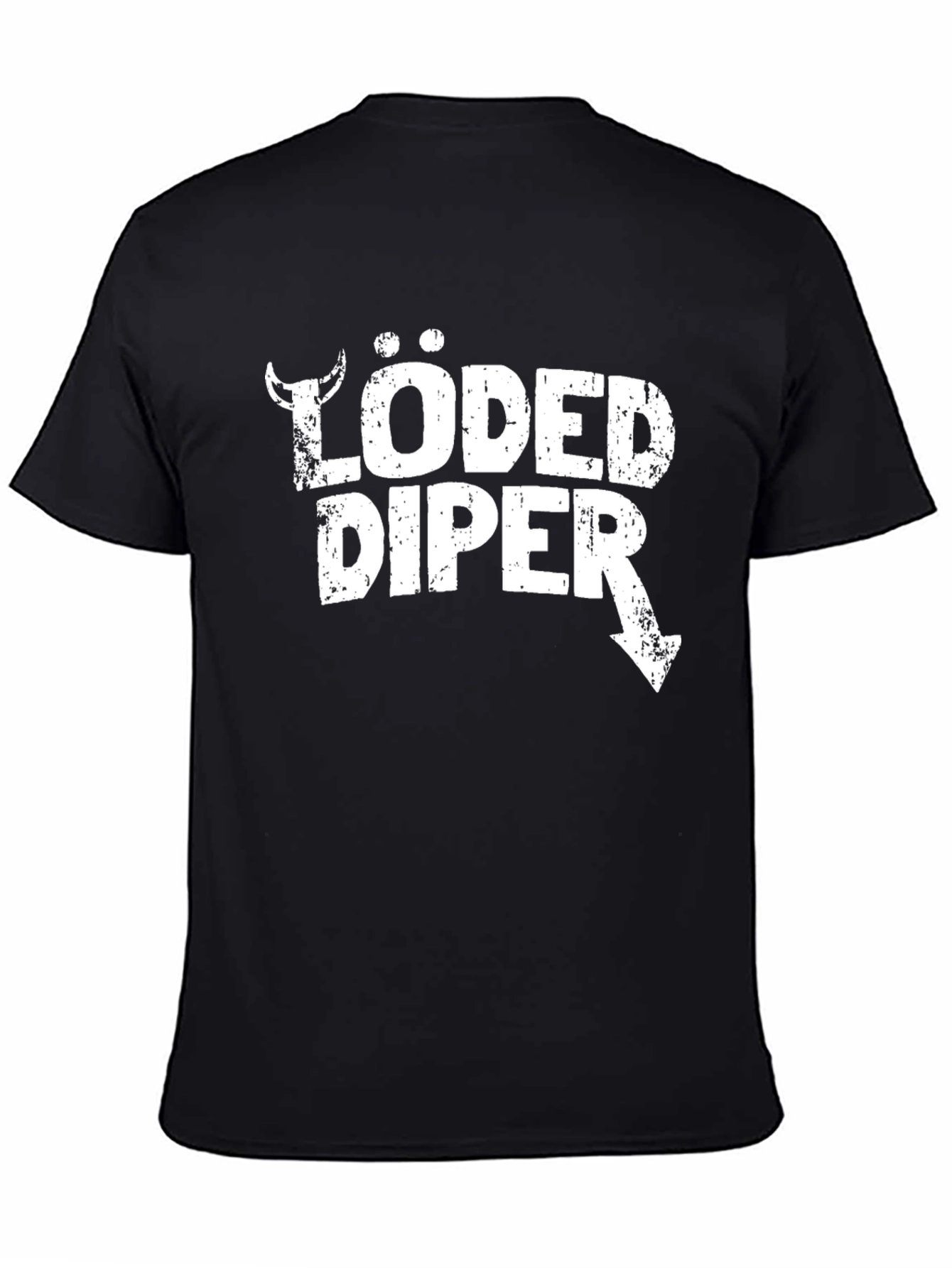 Loded Diper Tee - Black Crewneck Graphic T-Shirt