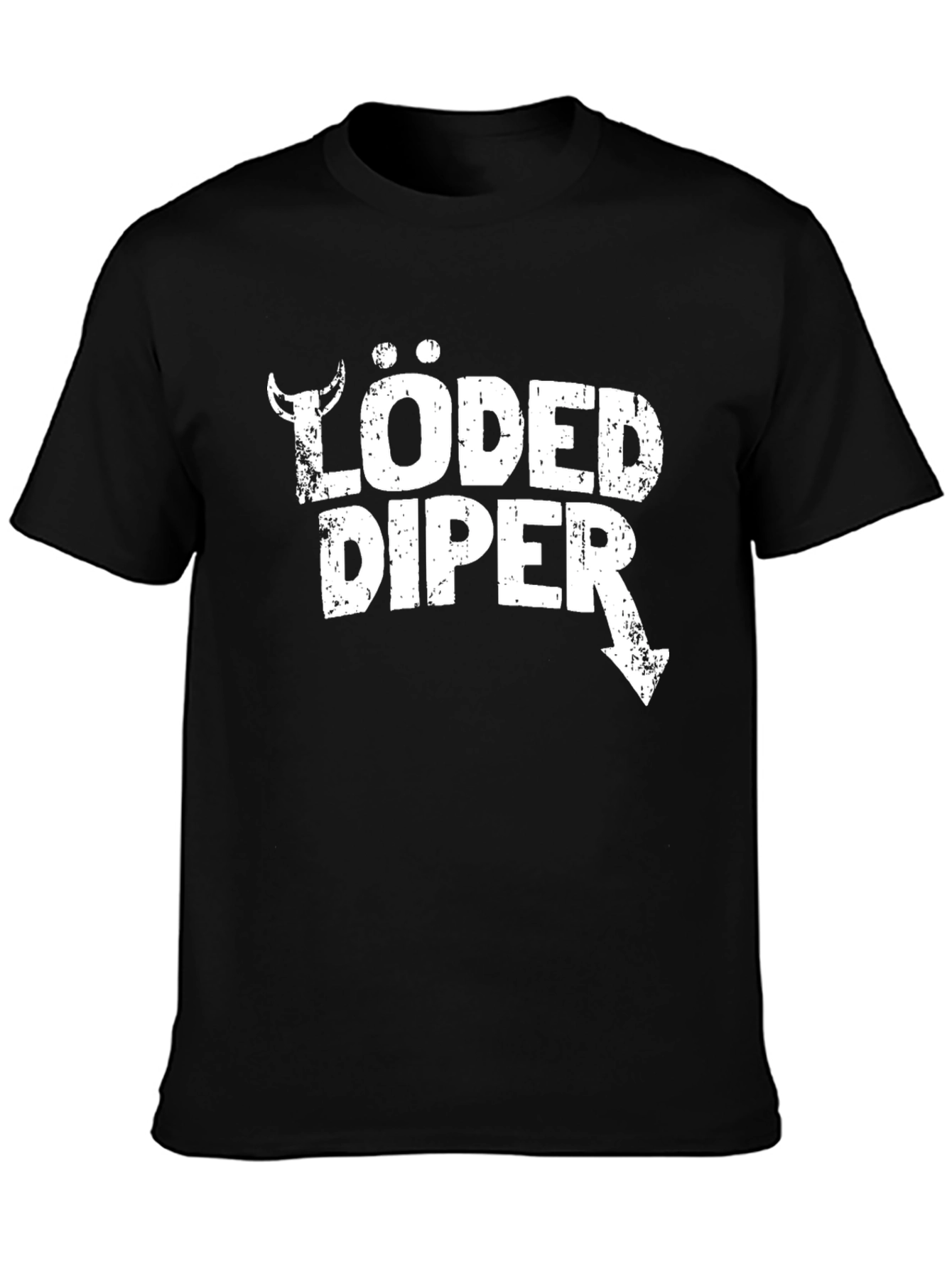 Loded Diper Tee - Black Crewneck Graphic T-Shirt