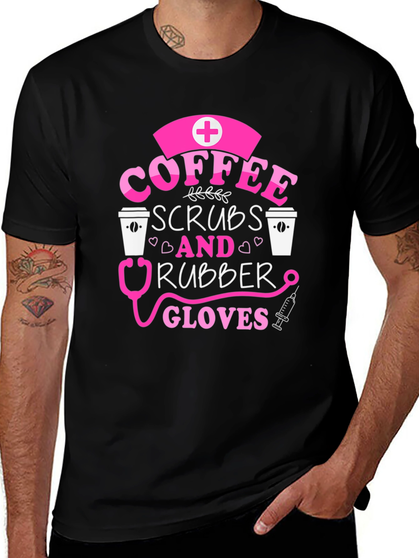 Coffee Scrubs & Rubber Gloves Nurse T-Shirt