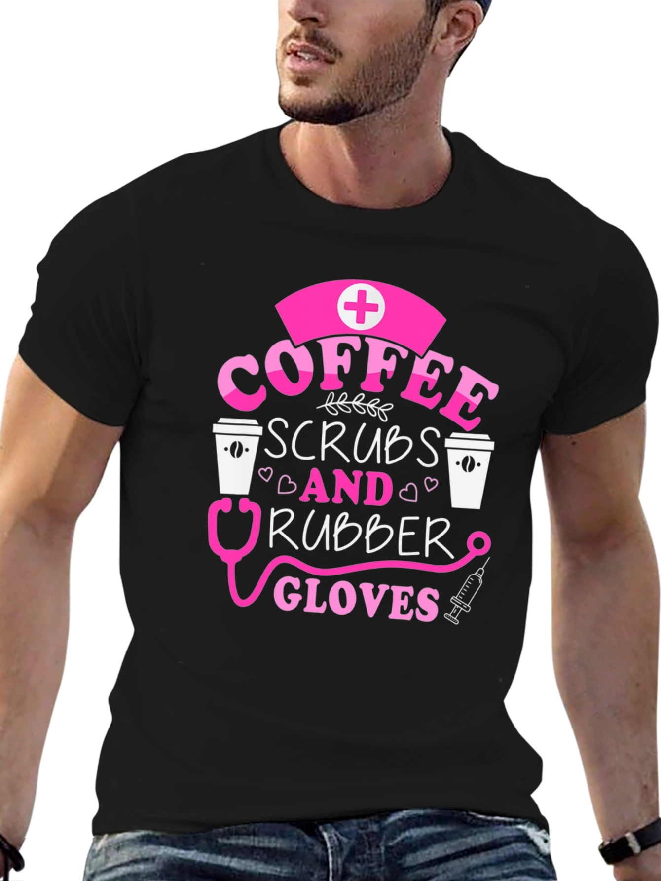 Coffee Scrubs & Rubber Gloves Nurse T-Shirt