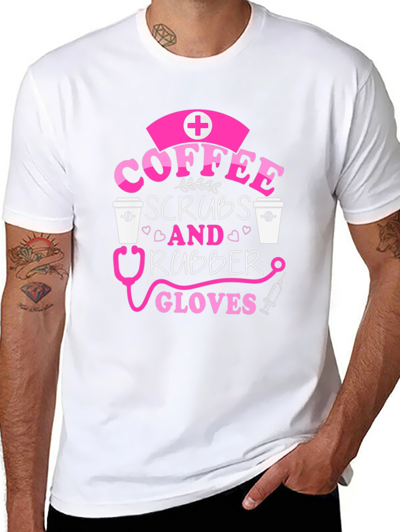 Coffee Scrubs & Rubber Gloves Nurse T-Shirt