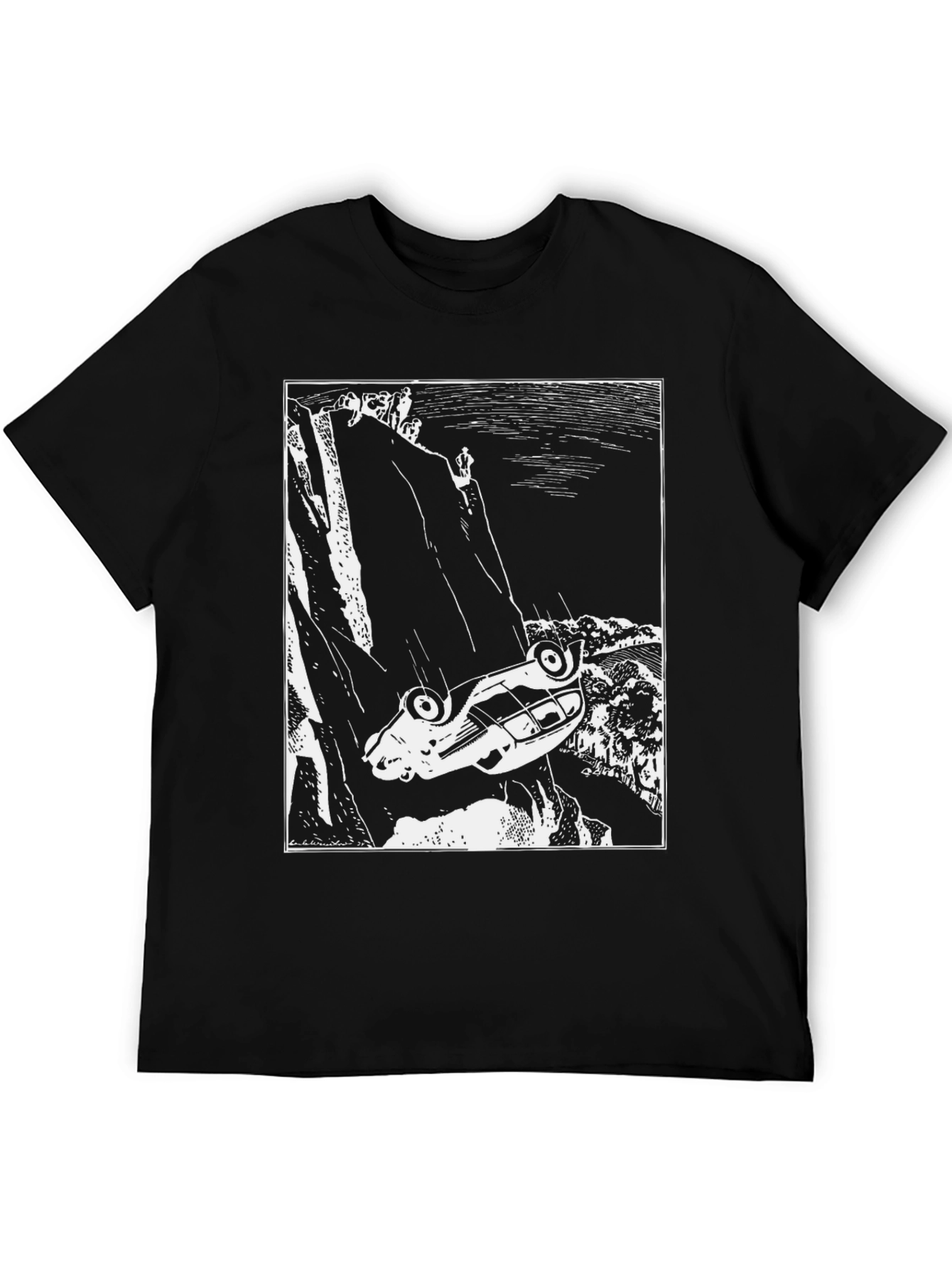 Cliffside Car Crash Graphic Tee