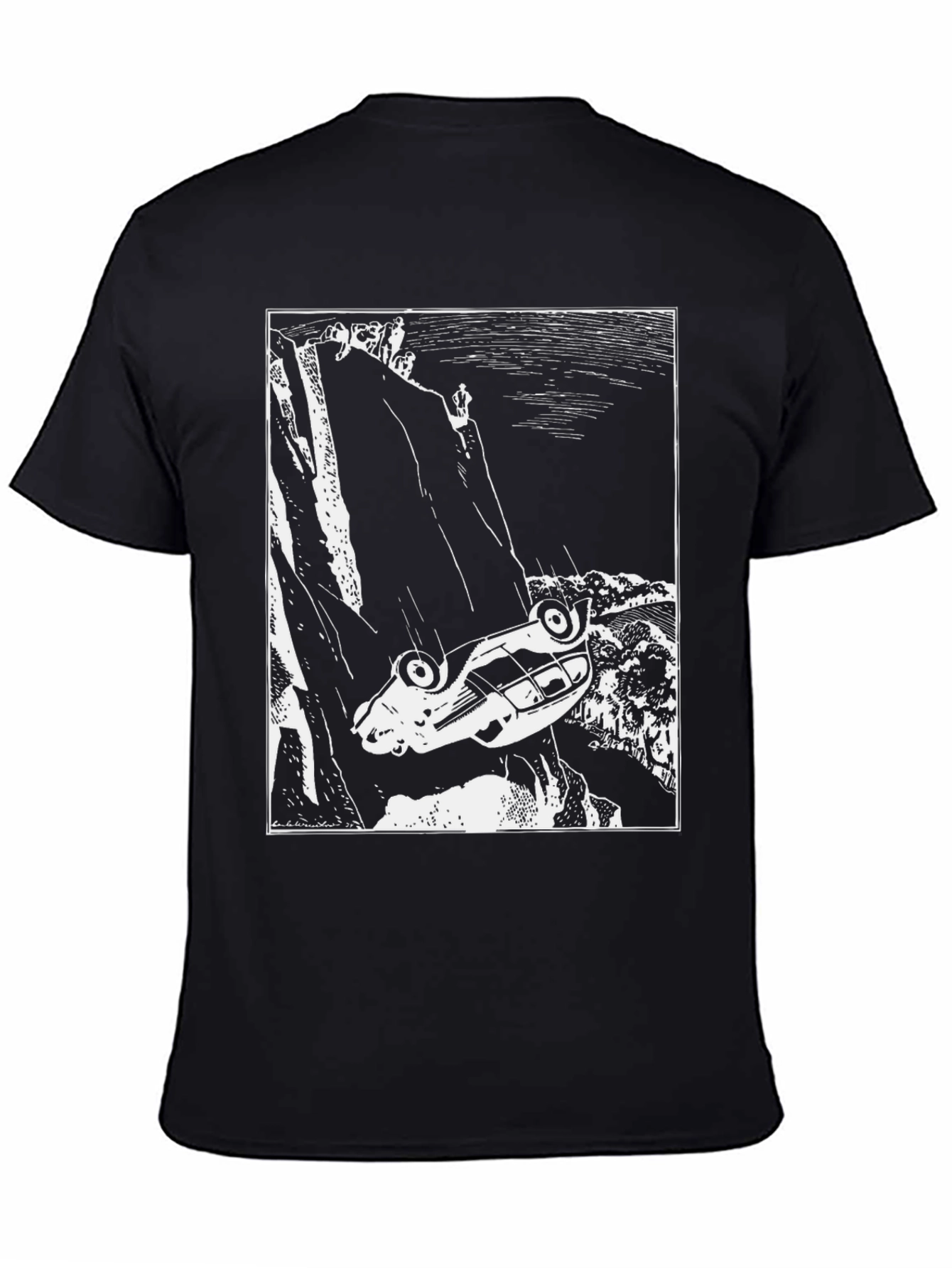 Cliffside Car Crash Graphic Tee