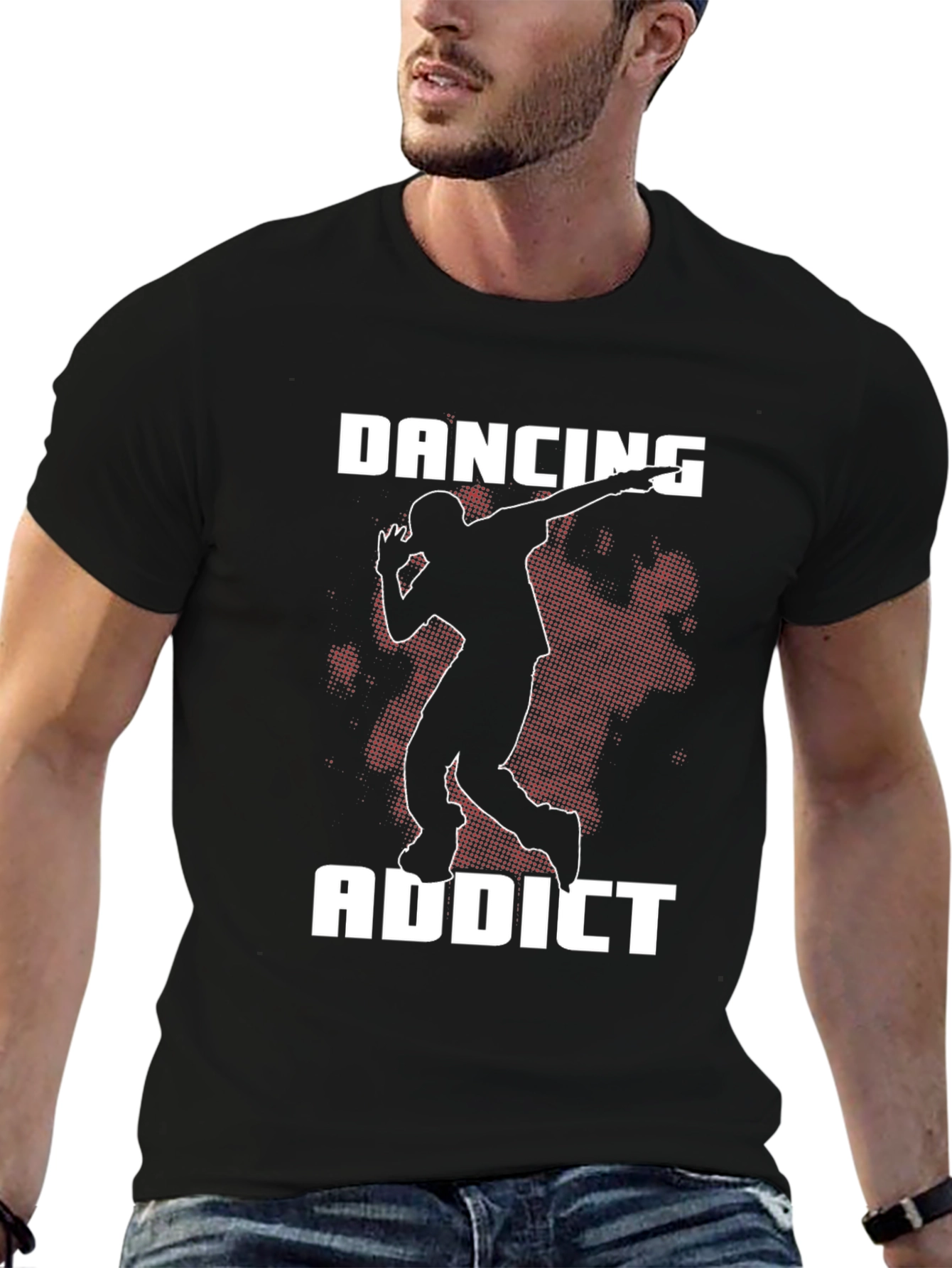 Dancing Addict Graphic Tee - Black Cotton Shirt