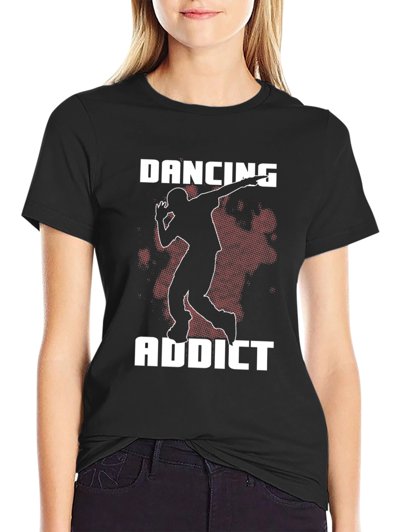 Dancing Addict Graphic Tee - Black Cotton Shirt