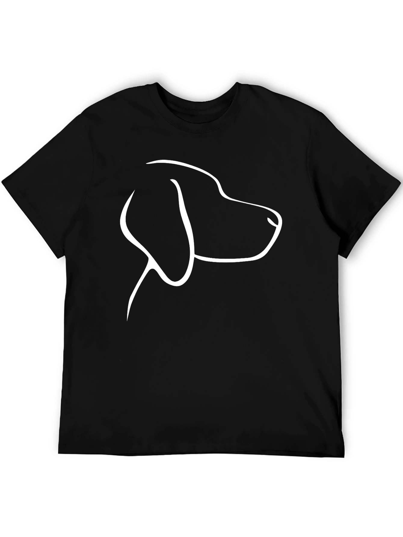 Dog Outline Graphic Tee - Black Casual T-Shirt