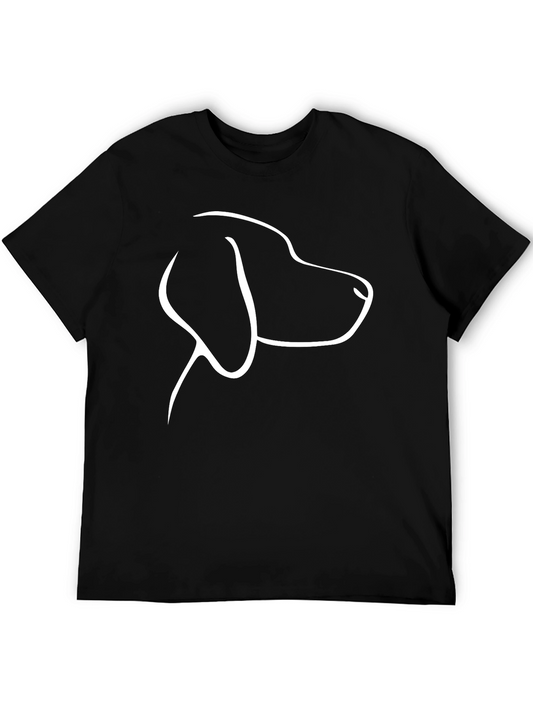 Dog Outline Graphic Tee - Black Casual T-Shirt