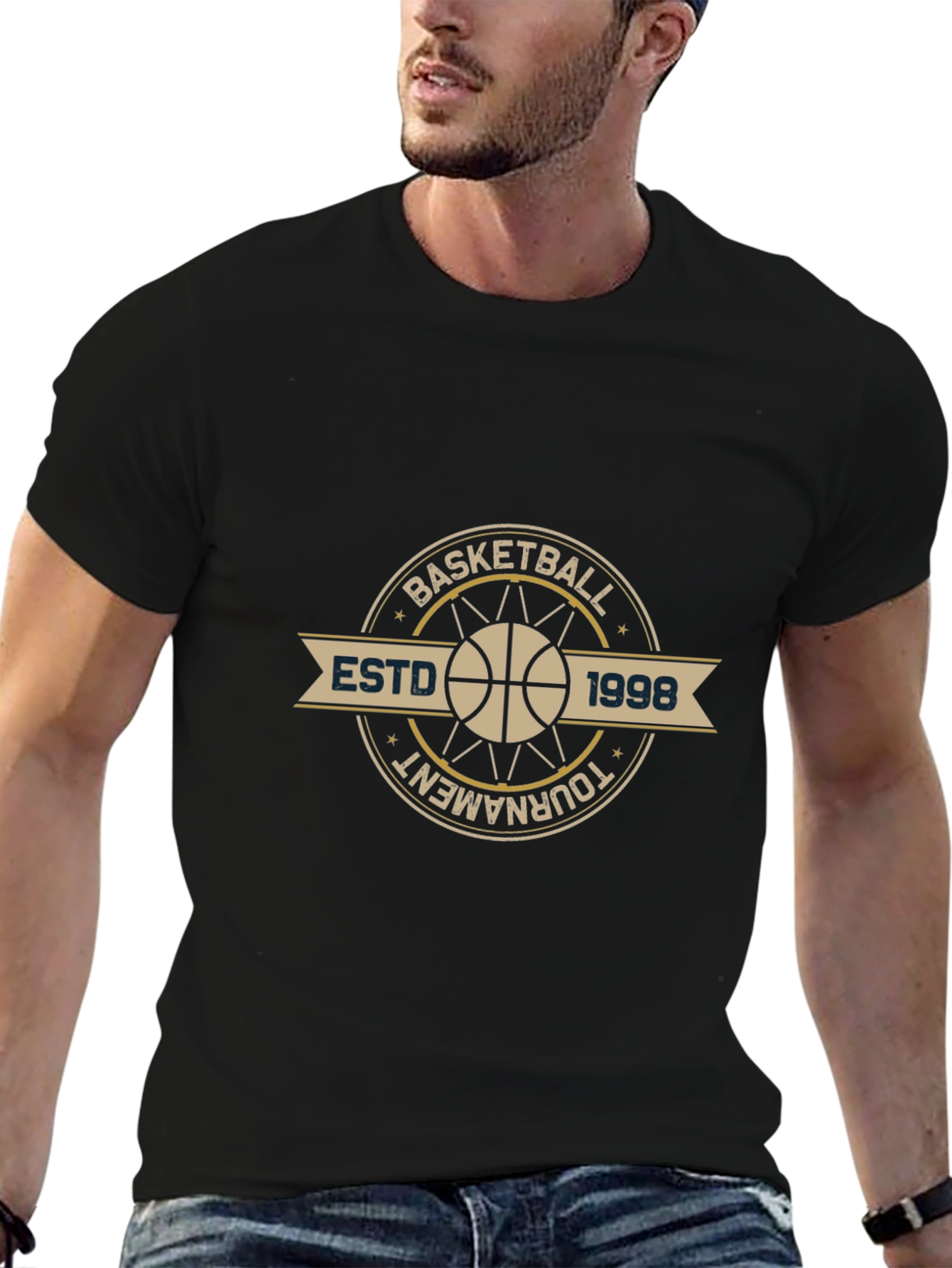 Basketball Tournament ESTD 1998 Black T-Shirt