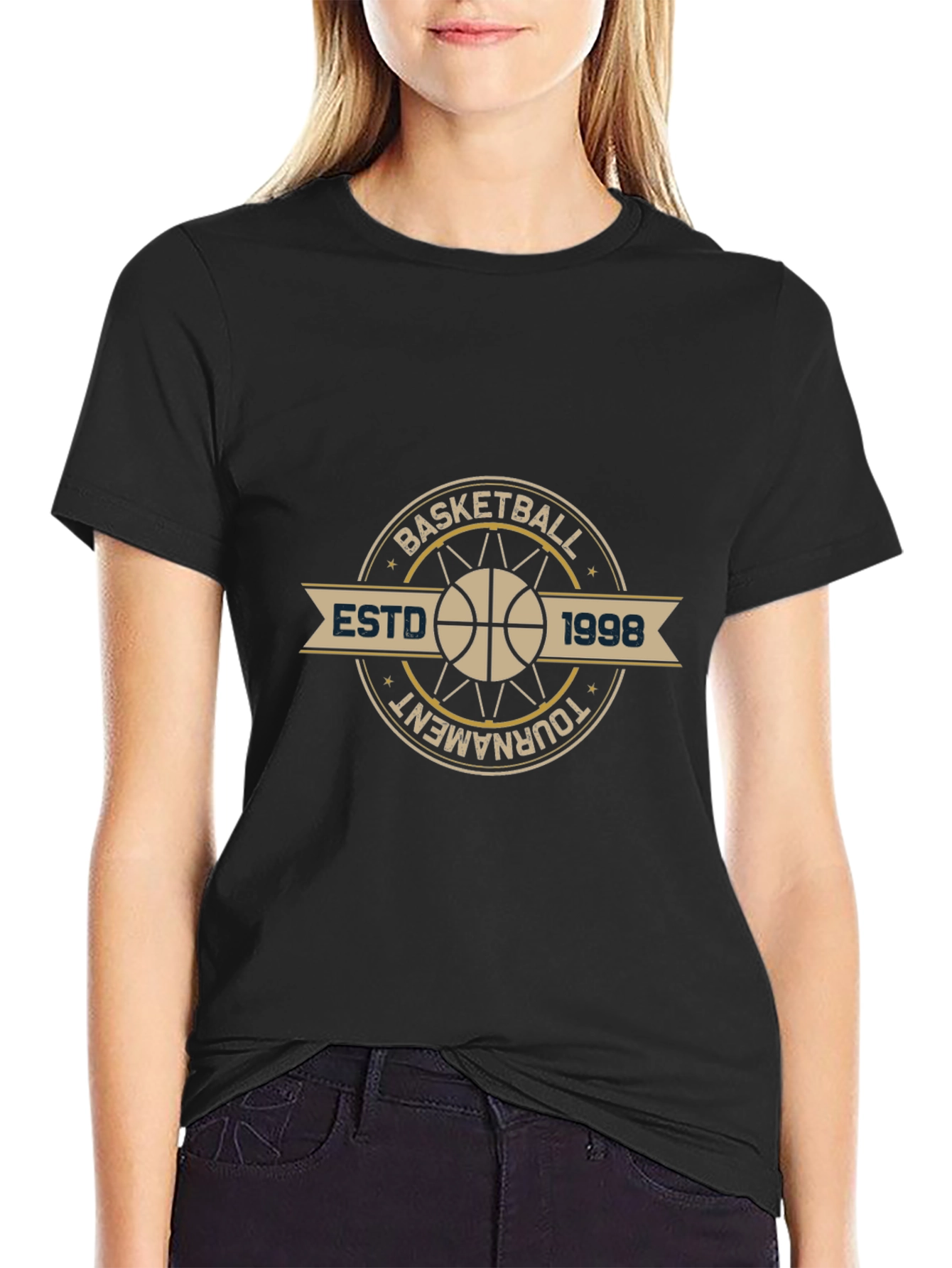 Basketball Tournament ESTD 1998 Black T-Shirt