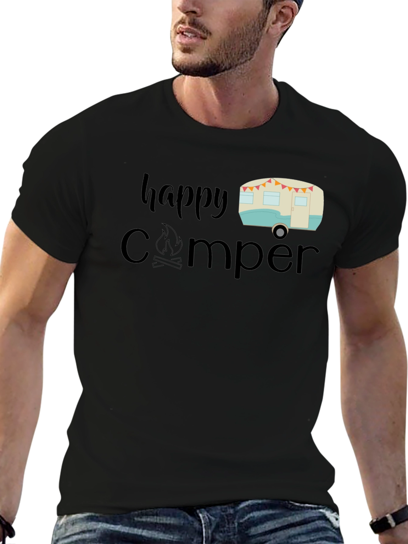 Happy Camper Graphic Tee - Camping Lover Shirt