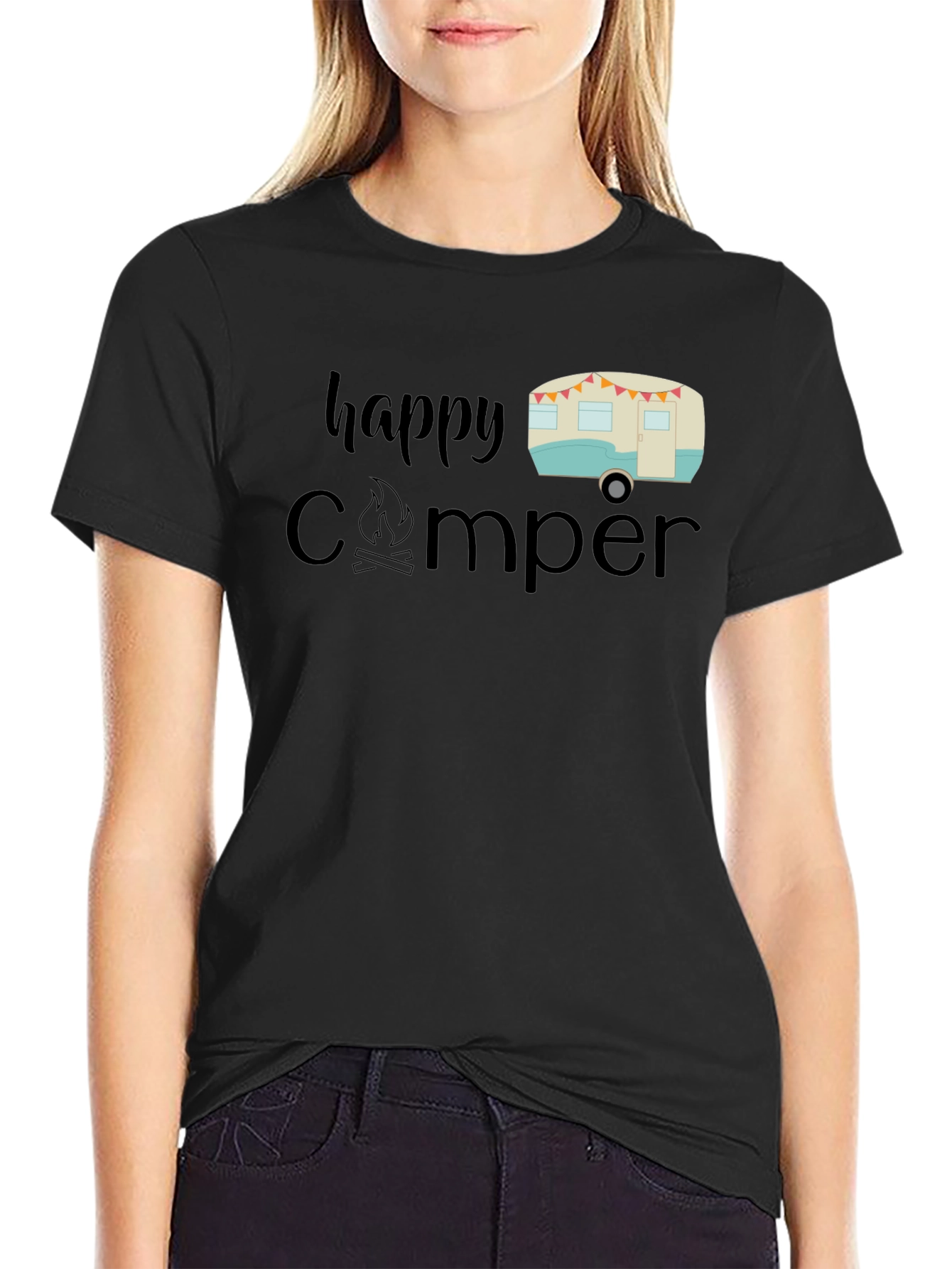 Happy Camper Graphic Tee - Camping Lover Shirt