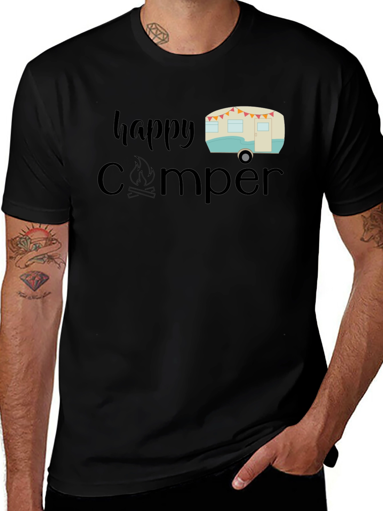 Happy Camper Graphic Tee - Camping Lover Shirt