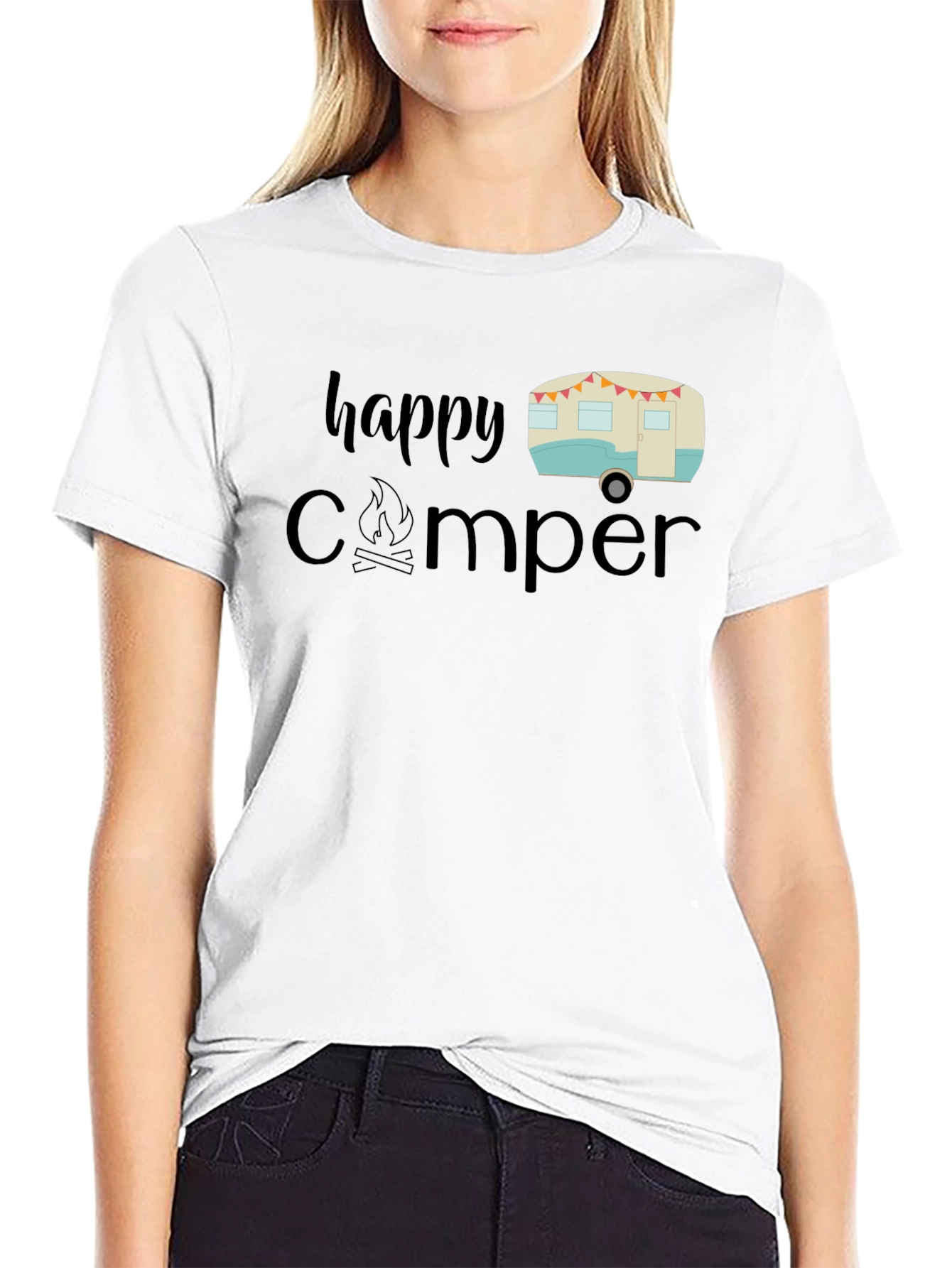 Happy Camper Graphic Tee - Camping Lover Shirt