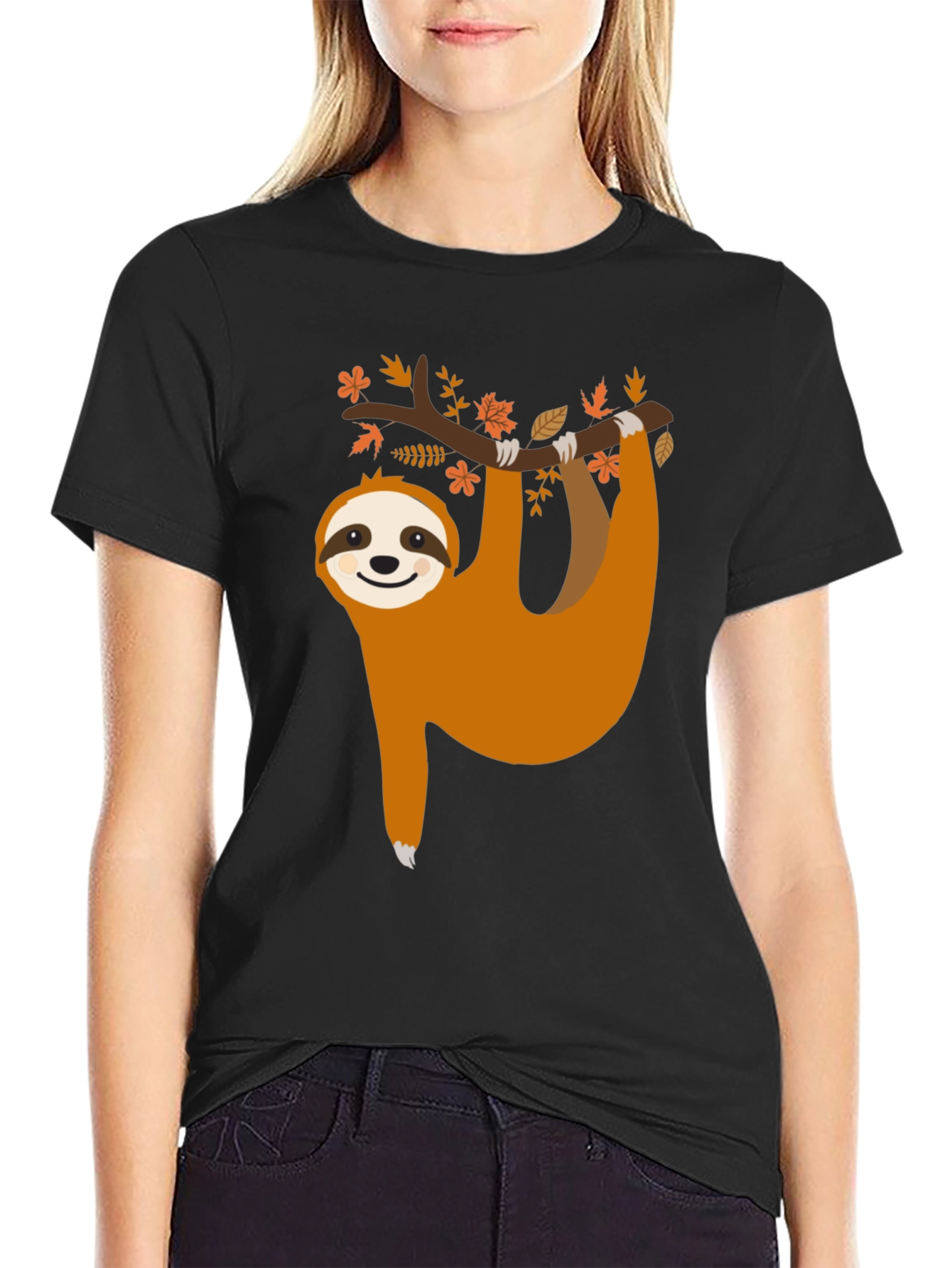 Cute Sloth Hanging from Tree T-Shirt - Unisex