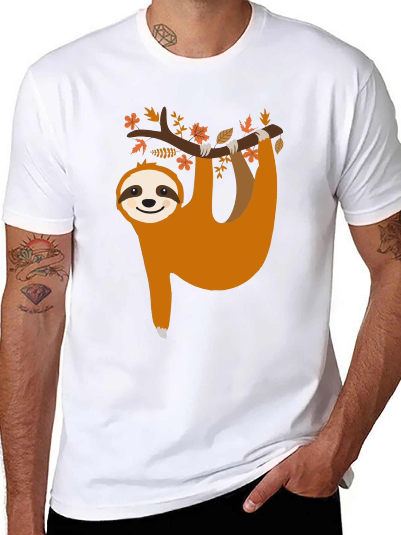 Cute Sloth Hanging from Tree T-Shirt - Unisex