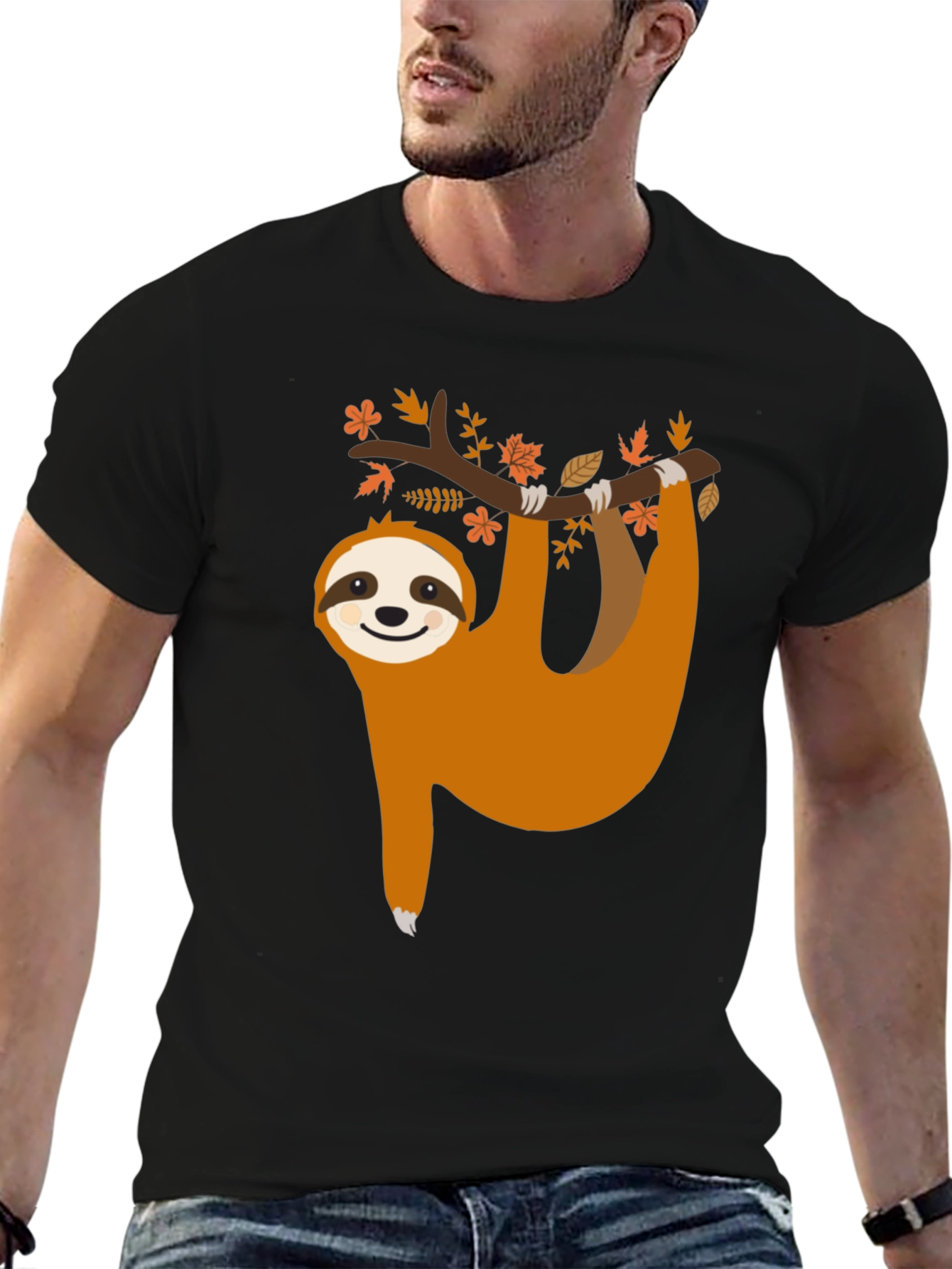 Cute Sloth Hanging from Tree T-Shirt - Unisex