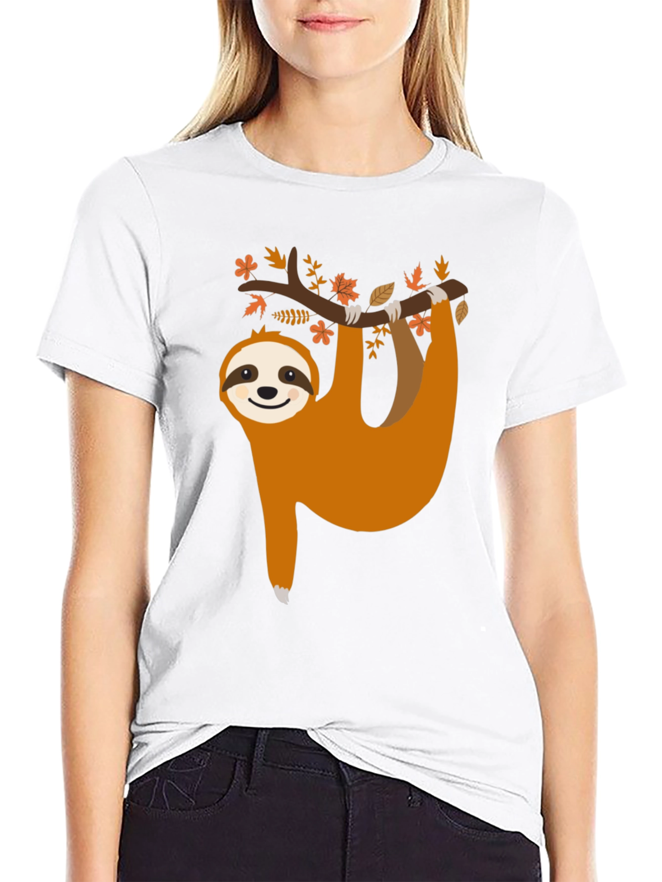 Cute Sloth Hanging from Tree T-Shirt - Unisex