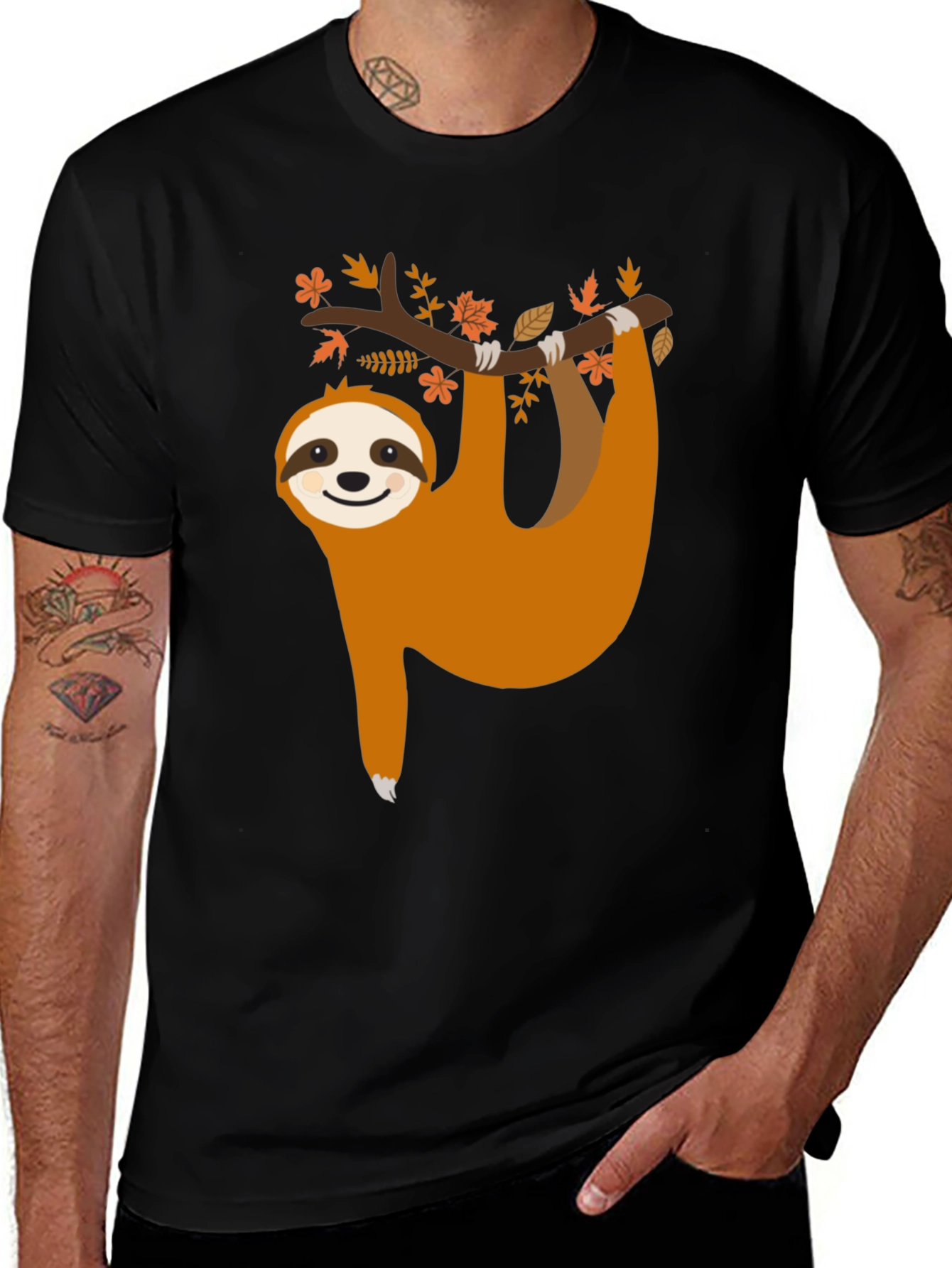 Cute Sloth Hanging from Tree T-Shirt - Unisex
